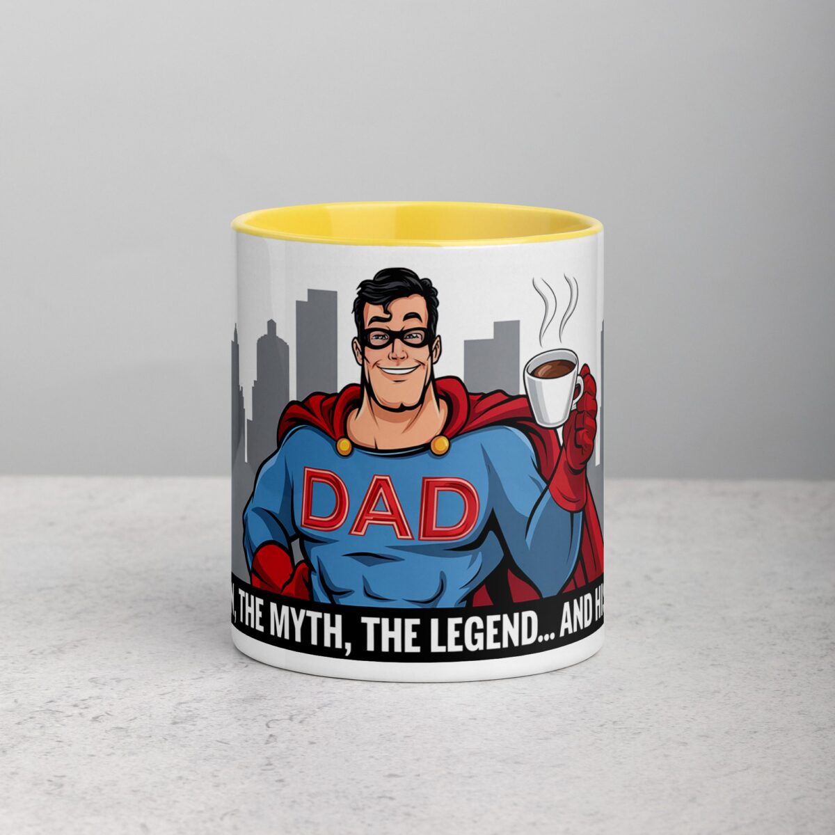The Man, The Myth, The Legend... and His Coffee Dad Superhero Mug - Image 19
