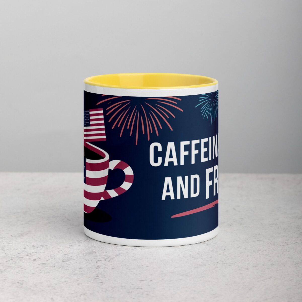 Caffeinated and Free 4th of July Coffee Mug - Image 19