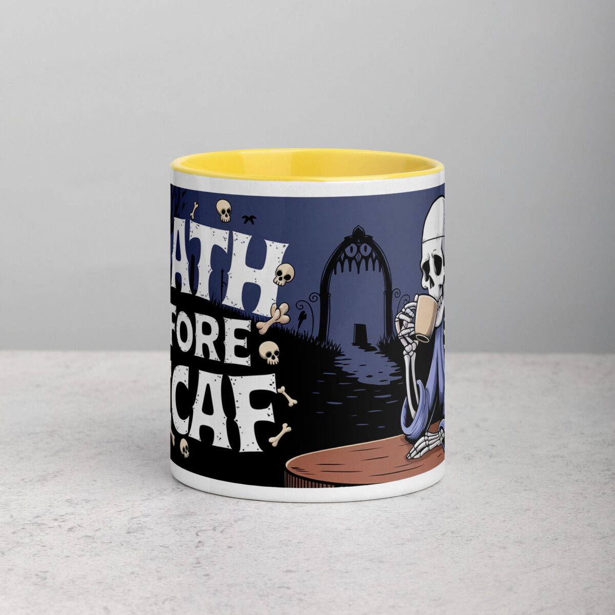 Death Before Decaf Halloween Coffee Mug - Image 19