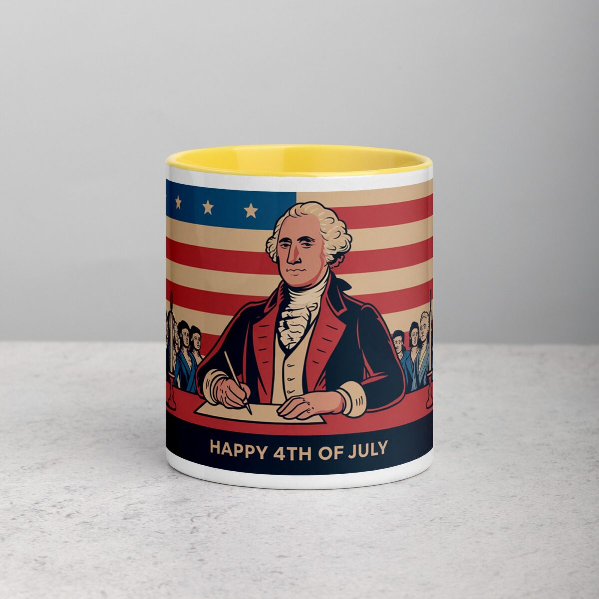 Happy 4th of July George Washington Retro Coffee Mug - Image 19