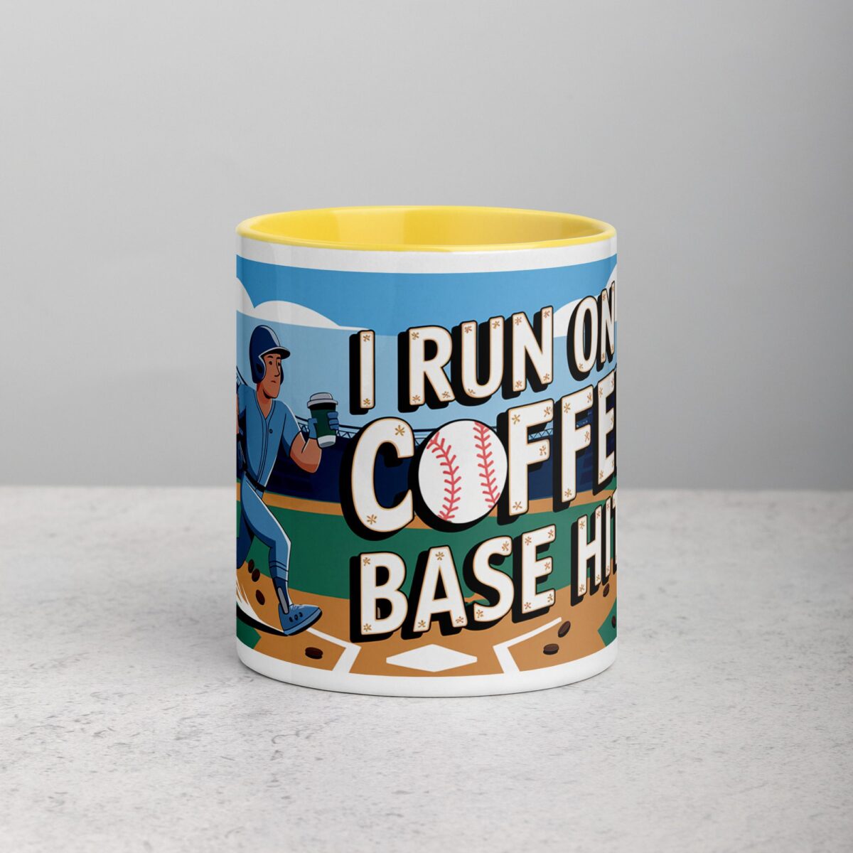 I Run on Coffee & Base Hits Baseball Coffee Mug - Image 19