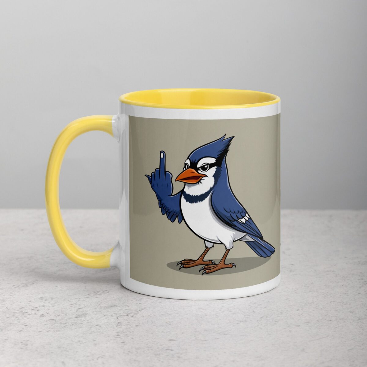 Middle Finger Blue Jay Coffee Mug & Tea Cup - Image 20