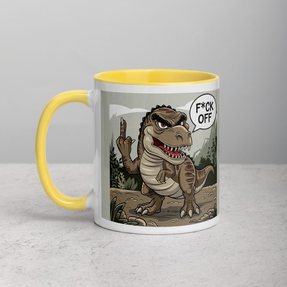 Middle Finger Dinosaur Coffee Mug & Tea Cup - Image 20