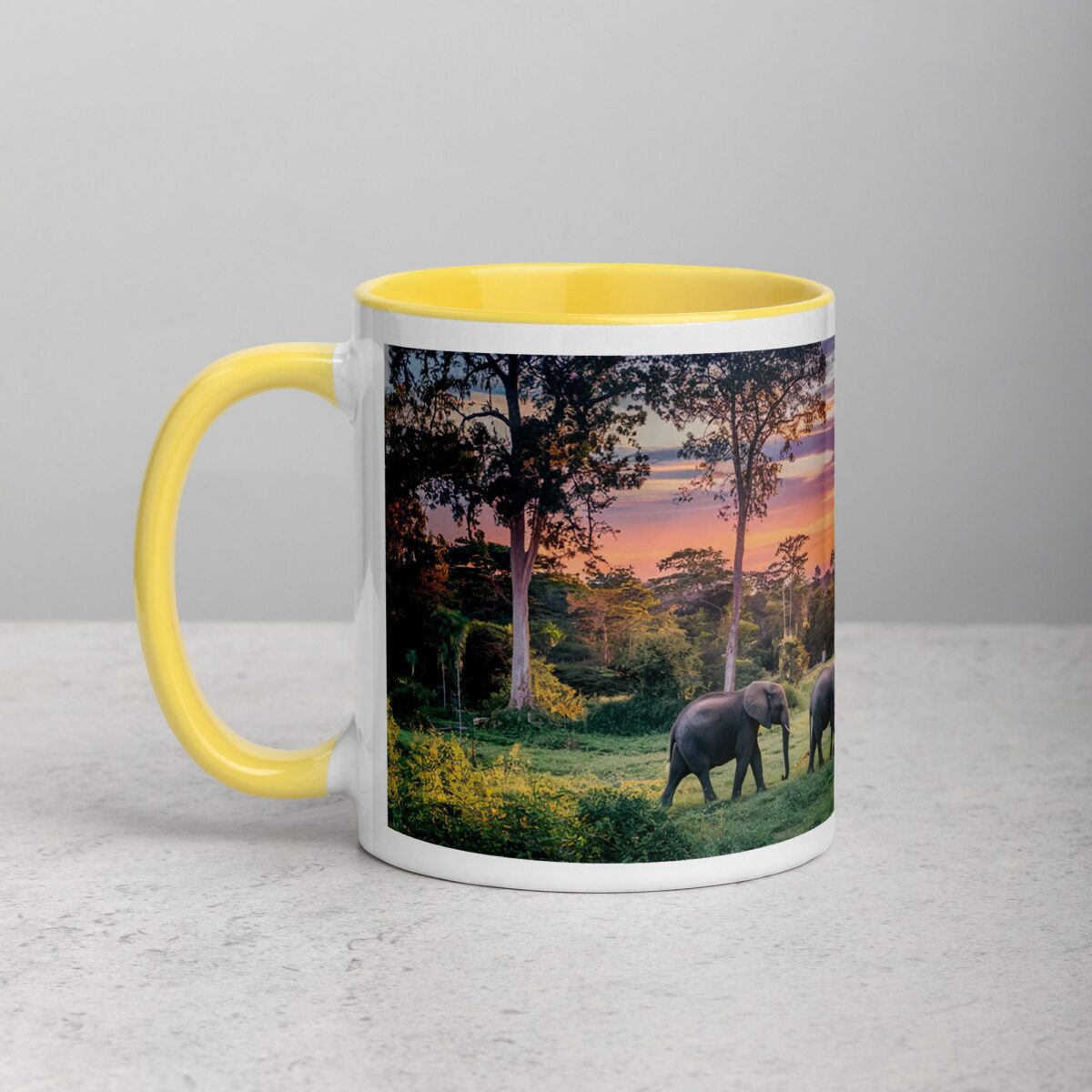 Elephant Jungle Sunset Coffee Mug & Tea Cup - Image 20