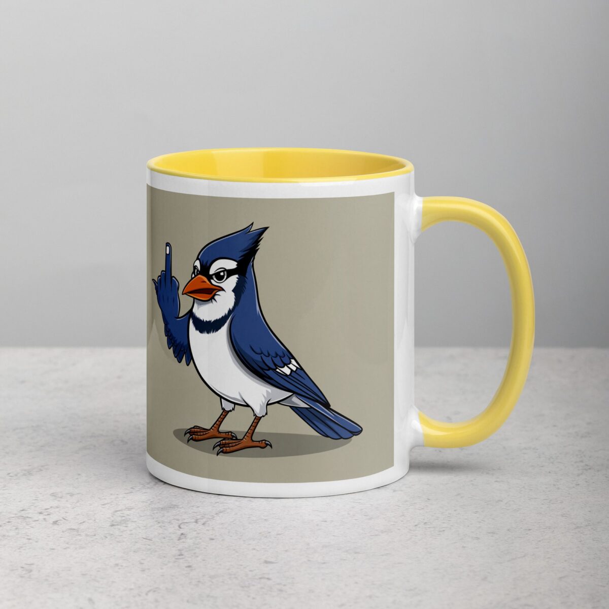Middle Finger Blue Jay Coffee Mug & Tea Cup - Image 21