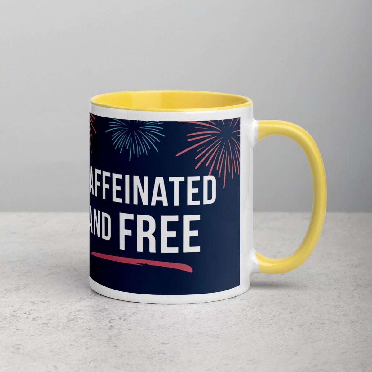 Caffeinated and Free 4th of July Coffee Mug - Image 21