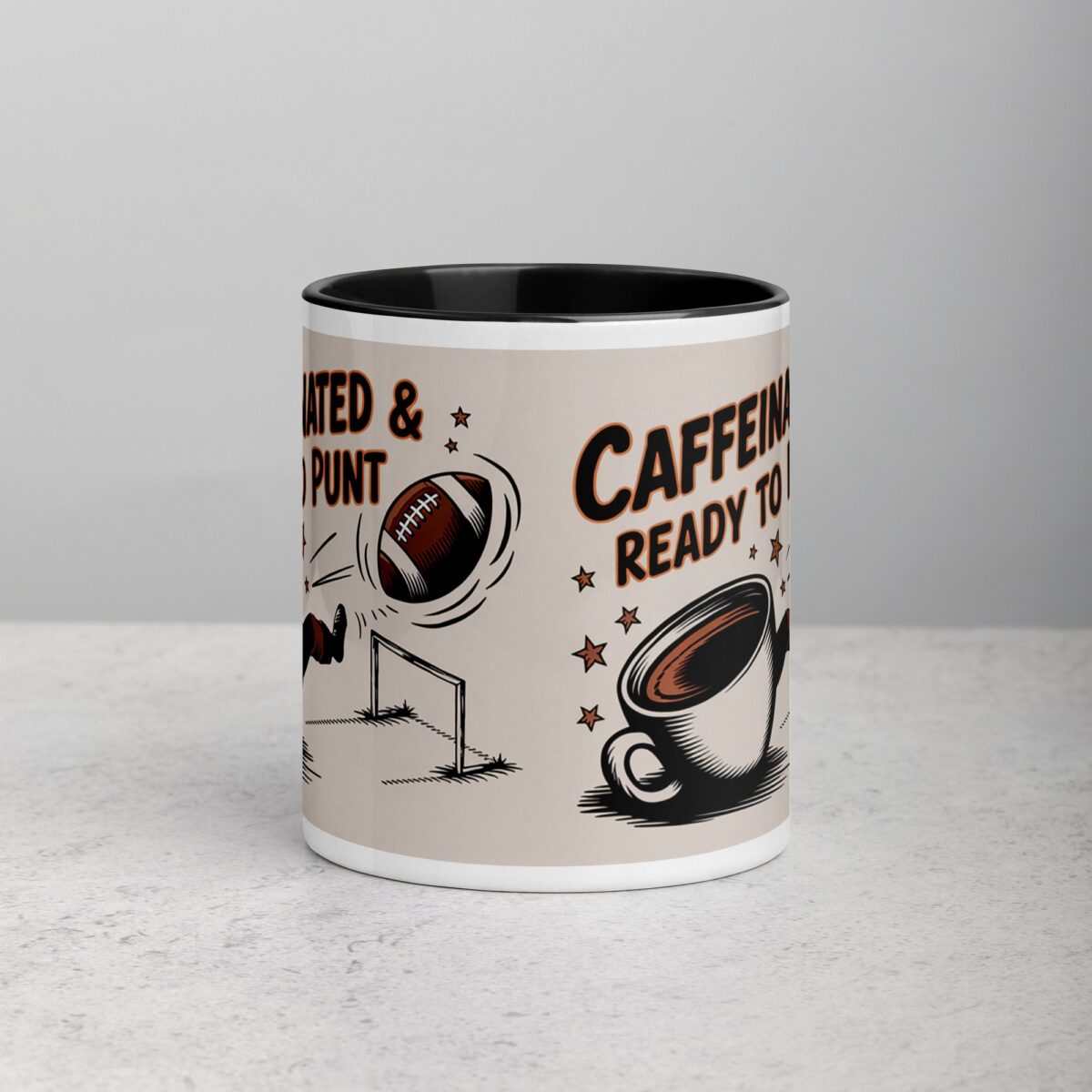 Caffeinated & Ready to Punt Football Mug - Image 2