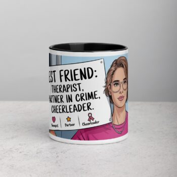 Best Friend: Therapist, Partner in Crime, Cheerleader Mug