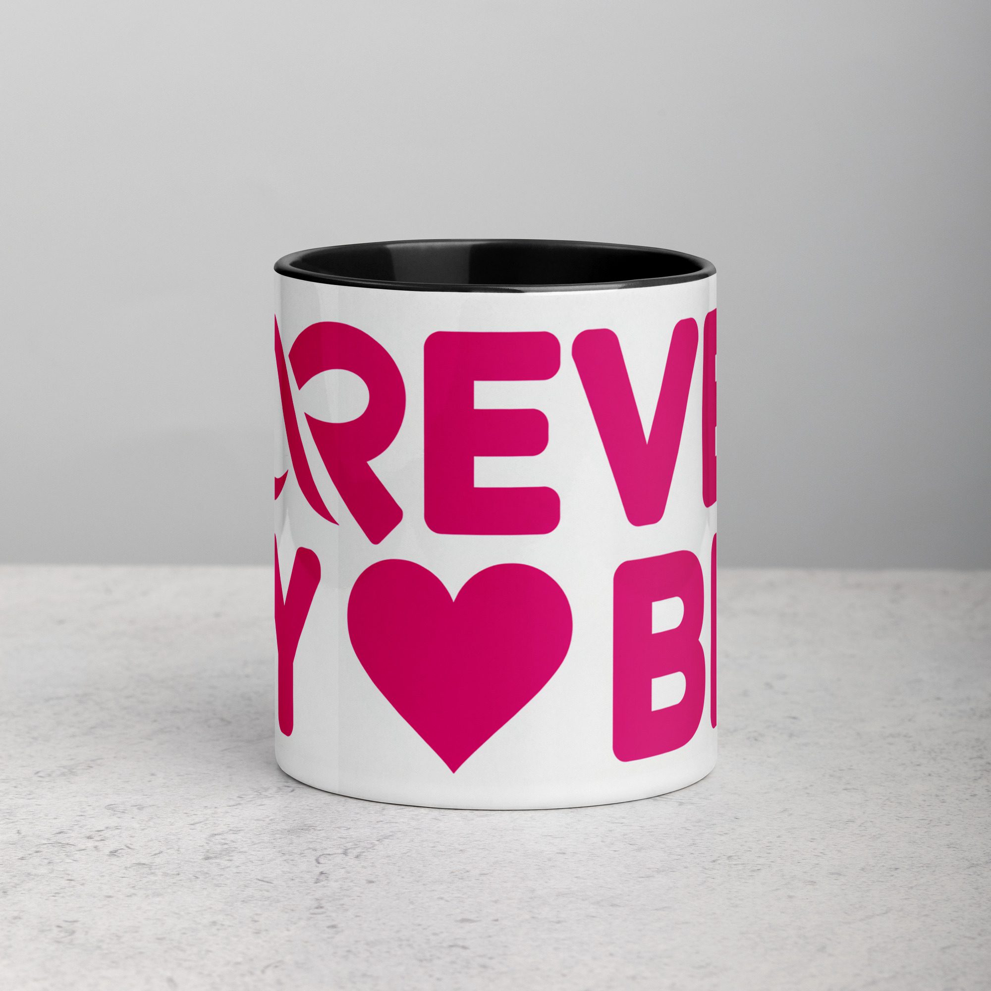 white-ceramic-mug-with-color-inside-black-11-oz-front-673d1fae5b10e.jpg Forever BFF Coffee Mug & Tea Cup - Image 1