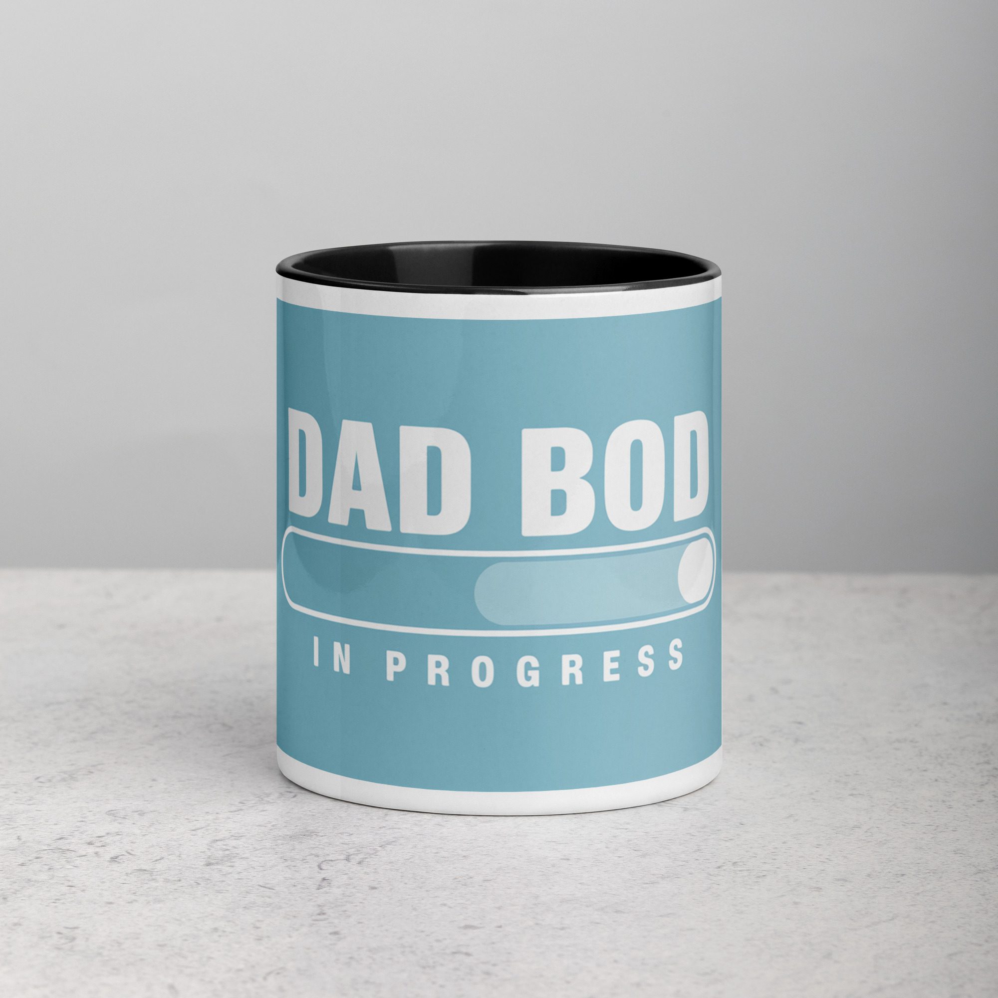 white-ceramic-mug-with-color-inside-black-11-oz-front-673dffc440521.jpg Dad Bod in Progress Coffee Mug - Image 1
