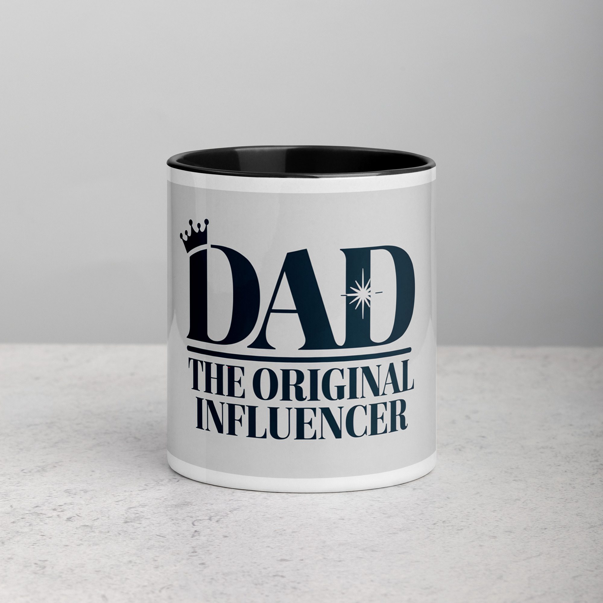 white-ceramic-mug-with-color-inside-black-11-oz-front-673e00c3570f8.jpg Dad The Original Influencer Coffee Mug - Image 1
