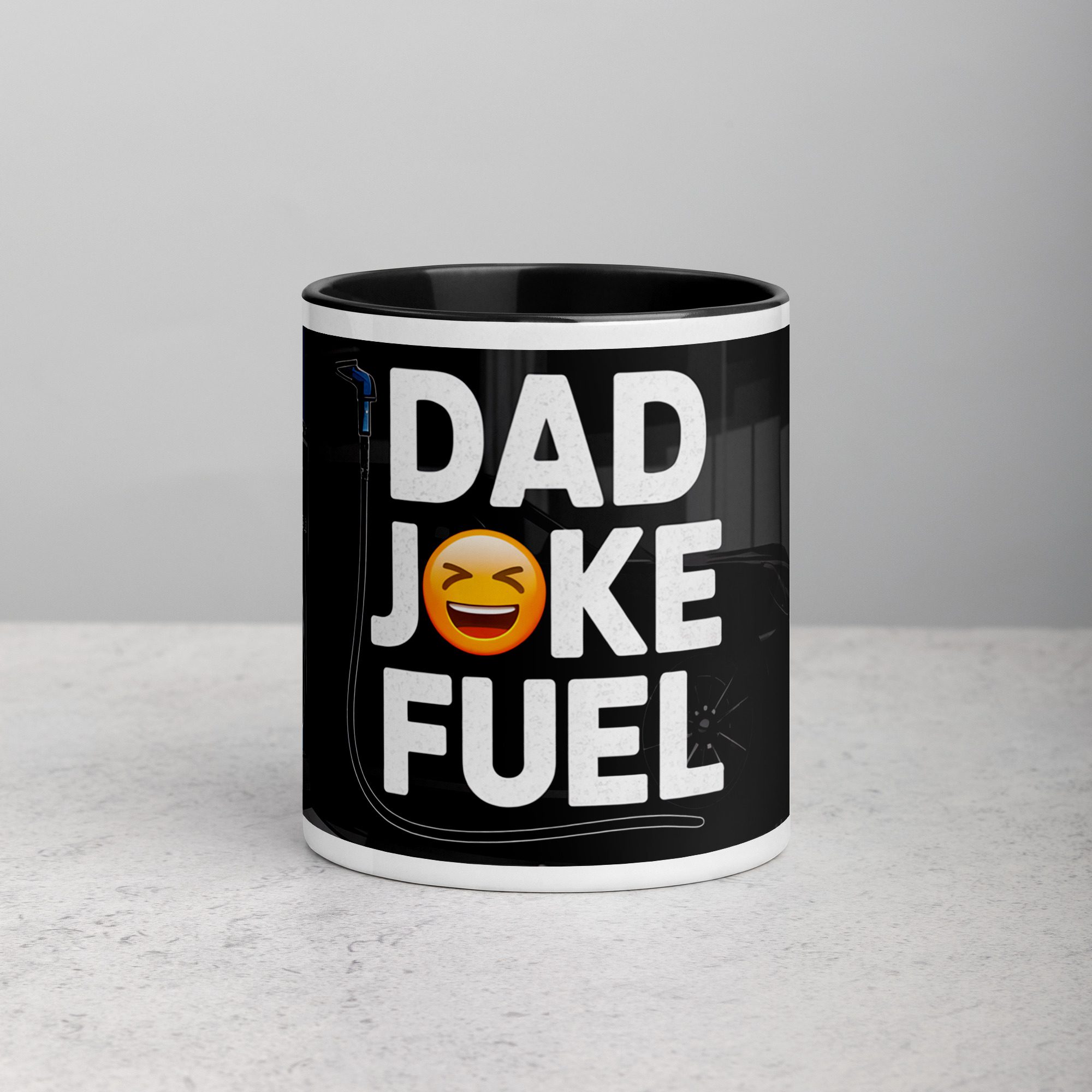 white-ceramic-mug-with-color-inside-black-11-oz-front-673e042f88c11.jpg Dad Joke Fuel Coffee Mug - Image 1