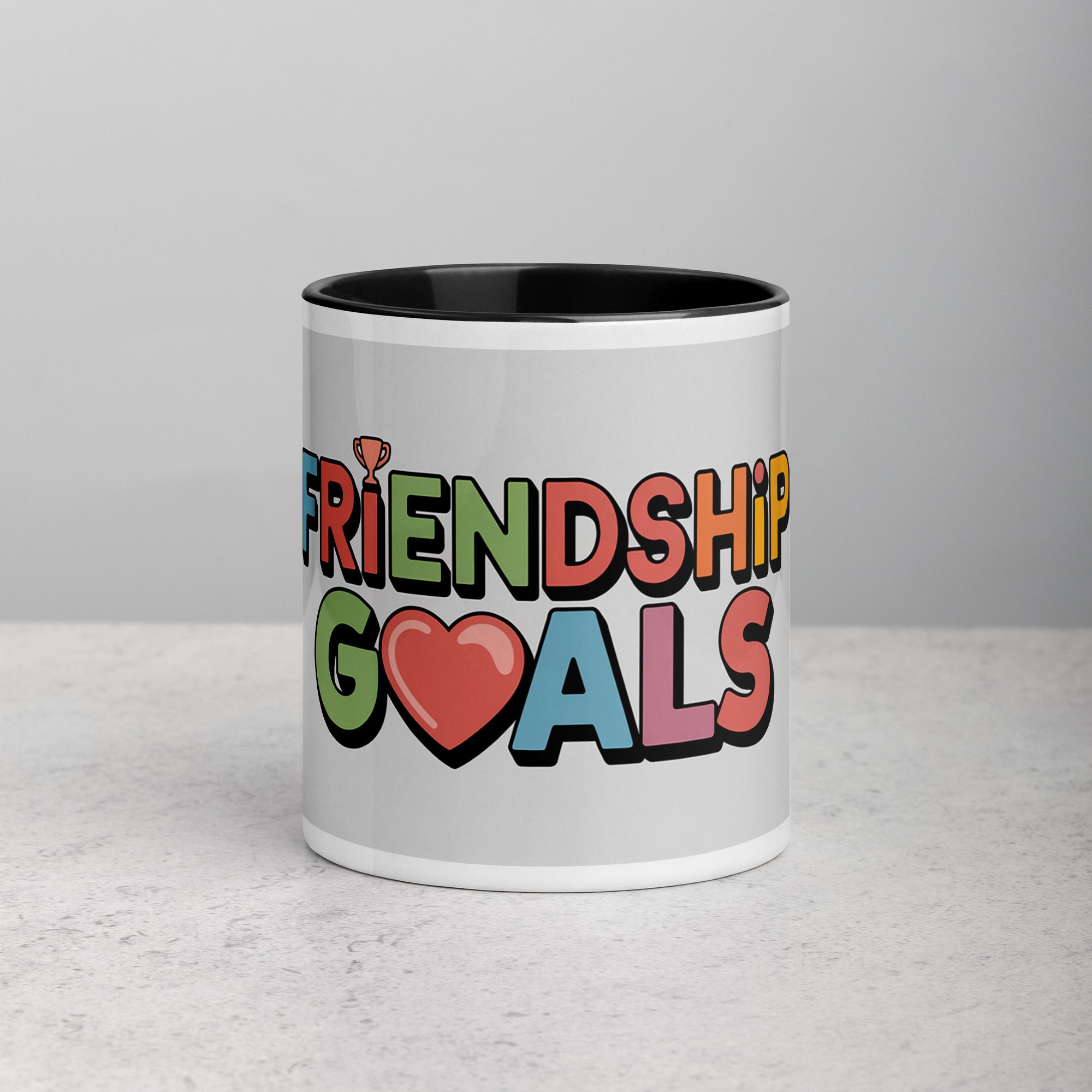 white-ceramic-mug-with-color-inside-black-11-oz-front-673e05eb34502.jpg Friendship Goals Coffee Mug - Image 1