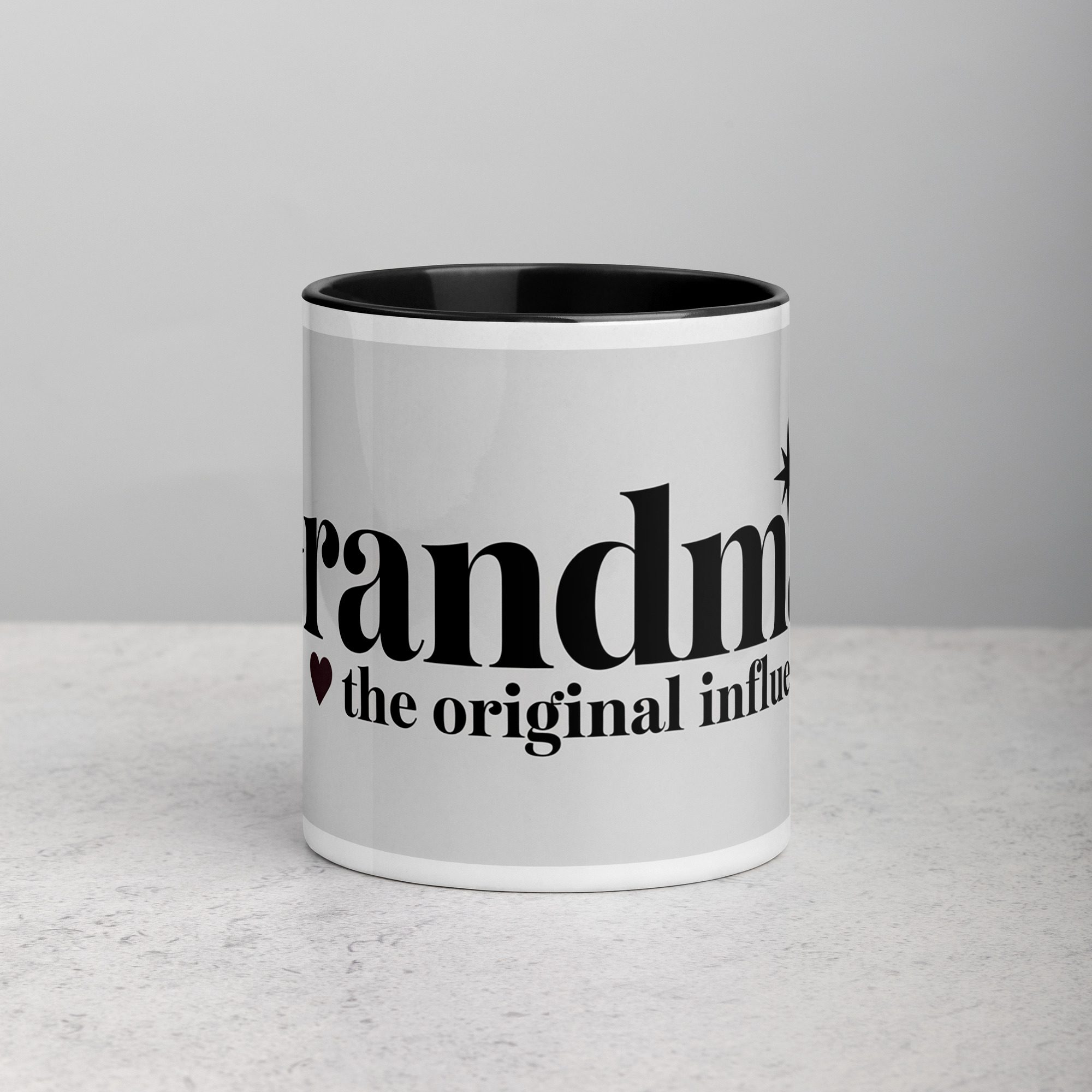white-ceramic-mug-with-color-inside-black-11-oz-front-673e397015ca0.jpg Grandma: The Original Influencer Coffee Mug & Tea Cup - Image 1