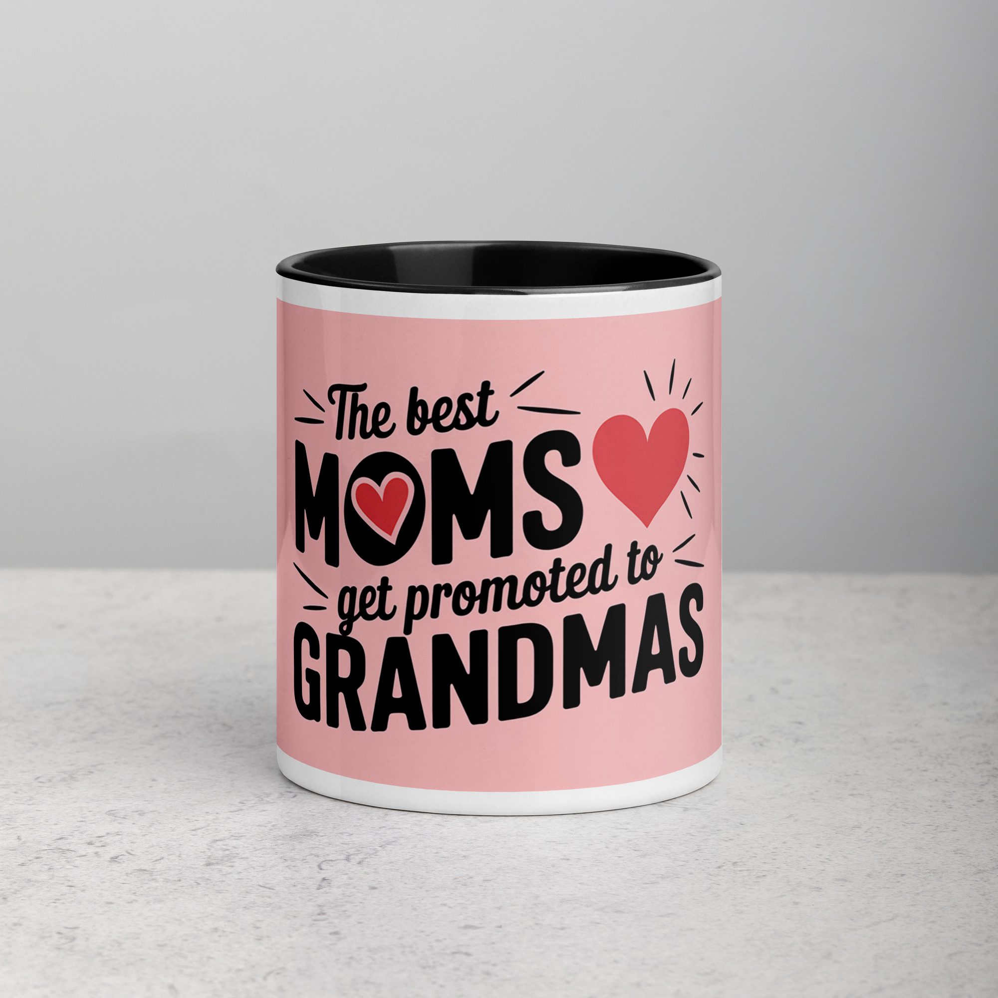 white-ceramic-mug-with-color-inside-black-11-oz-front-673e3b20080b3.jpg The Best Moms Get Promoted to Grandmas Coffee Mug - Image 1