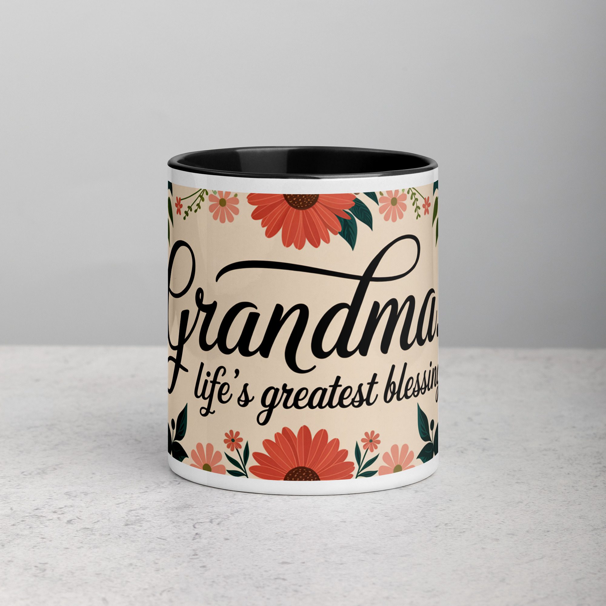 white-ceramic-mug-with-color-inside-black-11-oz-front-673e3f34d34f8-1.jpg Grandma: Life’s Greatest Blessing Coffee Mug - Image 1