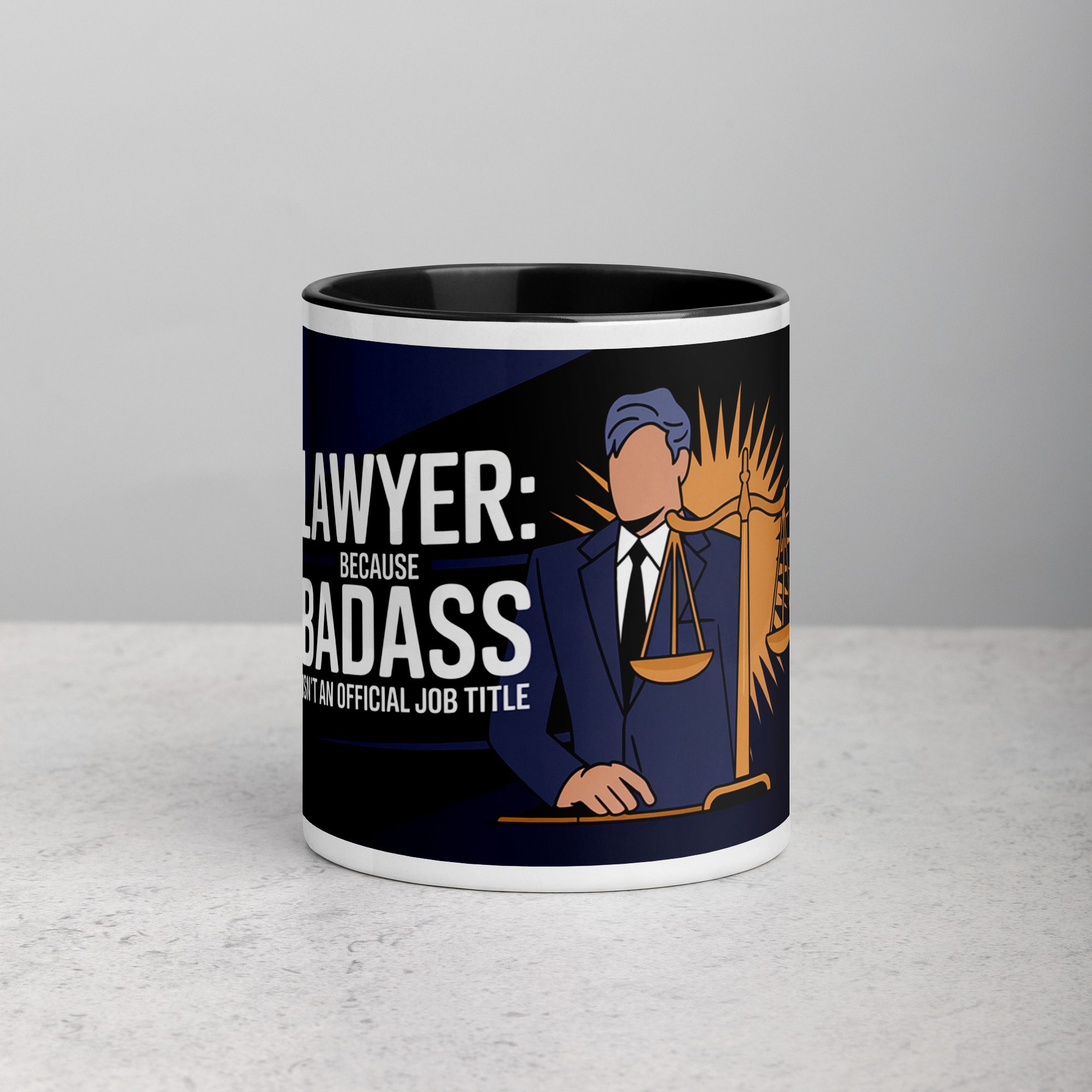 white-ceramic-mug-with-color-inside-black-11-oz-front-673e411f264e6.jpg Lawyer: Because Badass Isn’t an Official Job Title Coffee Mug - Image 1