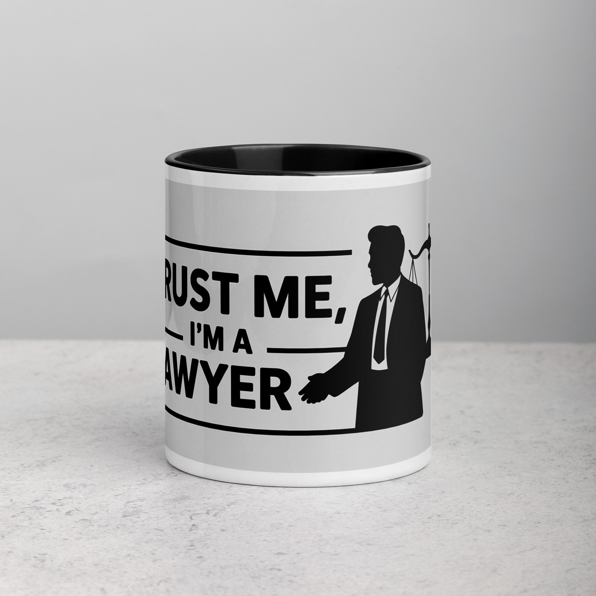 white-ceramic-mug-with-color-inside-black-11-oz-front-673e416fbff72.jpg Trust Me, I’m a Lawyer Coffee Mug - Image 1