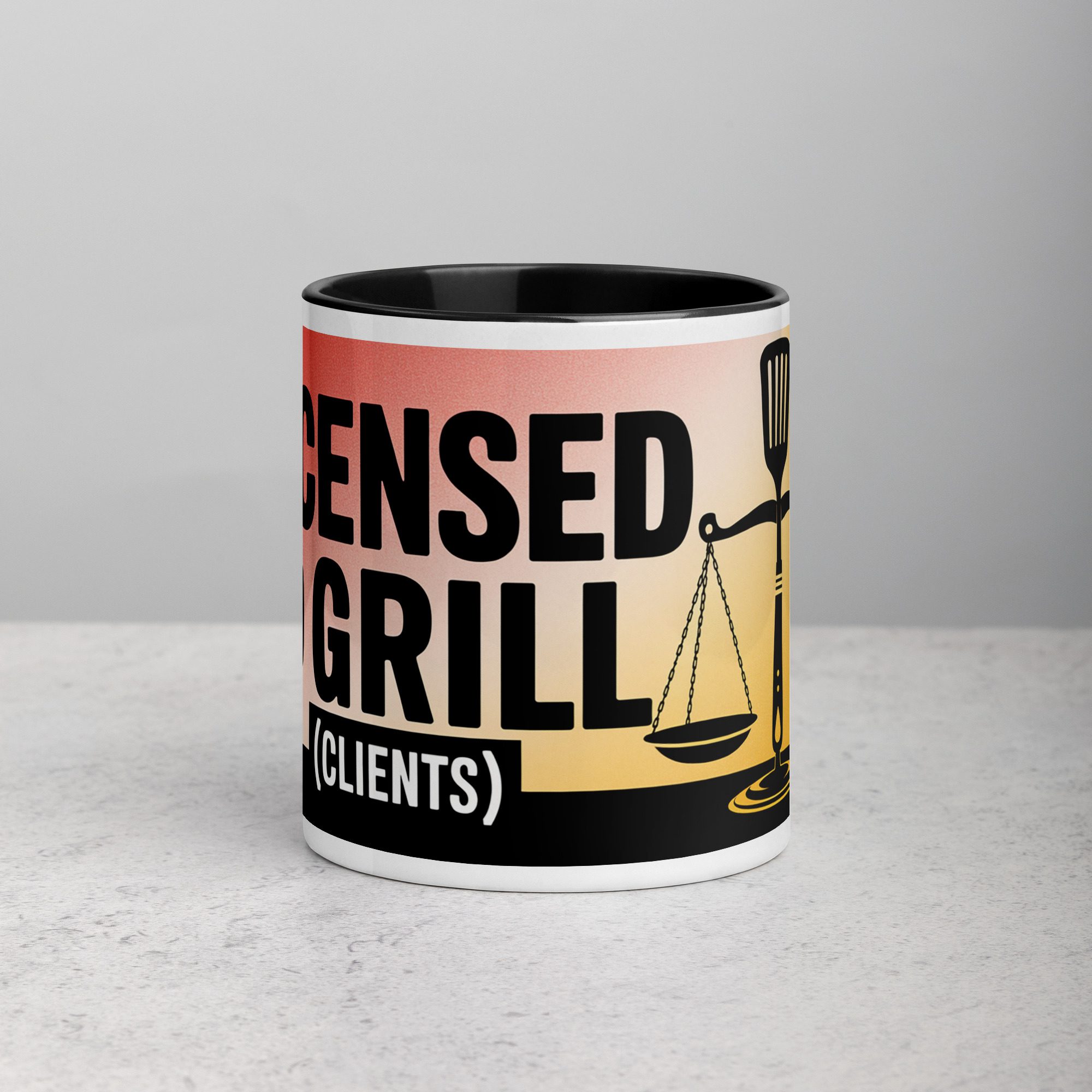 white-ceramic-mug-with-color-inside-black-11-oz-front-673e43e754ca0.jpg Licensed to Grill (Clients) Lawyer Coffee Mug - Image 1