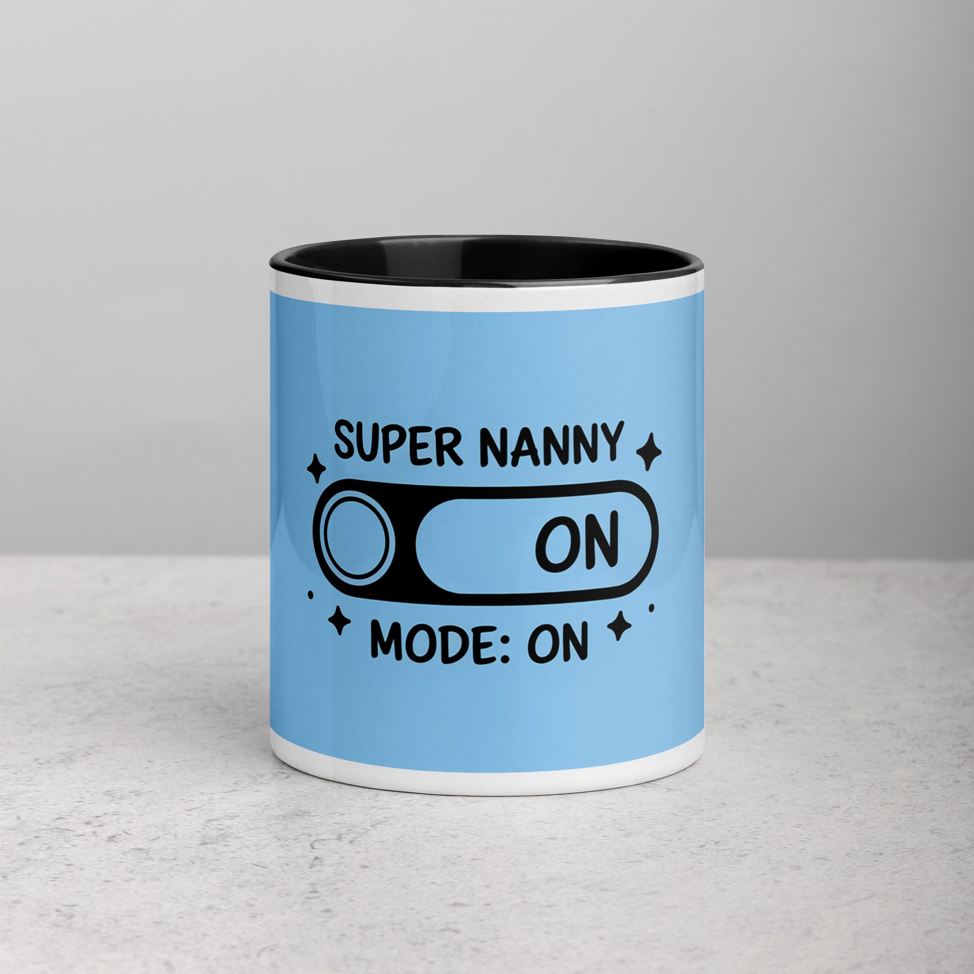 white-ceramic-mug-with-color-inside-black-11-oz-front-673e538758e78.jpg Super Nanny Mode: On Coffee Mug & Tea Cup - Image 1