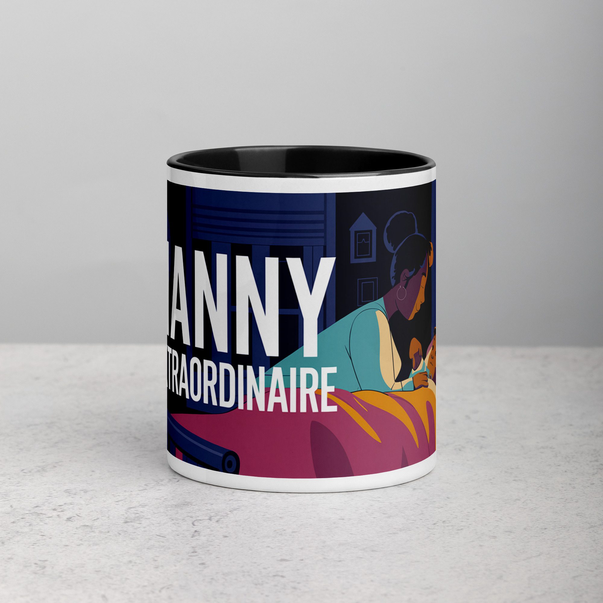 white-ceramic-mug-with-color-inside-black-11-oz-front-673e5784bcba5.jpg Nanny Extraordinaire Coffee Mug & Tea Cup - Image 1
