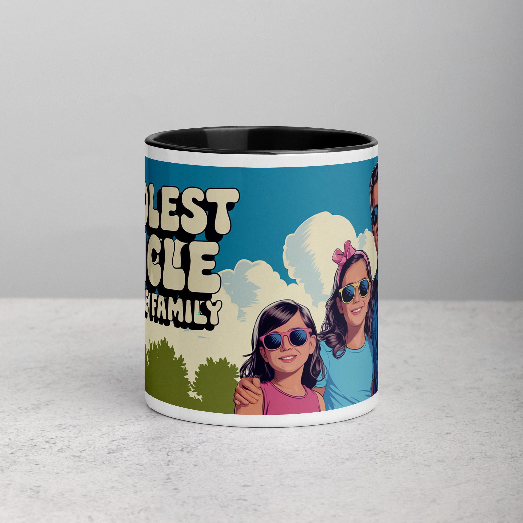 white-ceramic-mug-with-color-inside-black-11-oz-front-673e683e1cc06.jpg Coolest Uncle in the Family Coffee Mug - Image 1