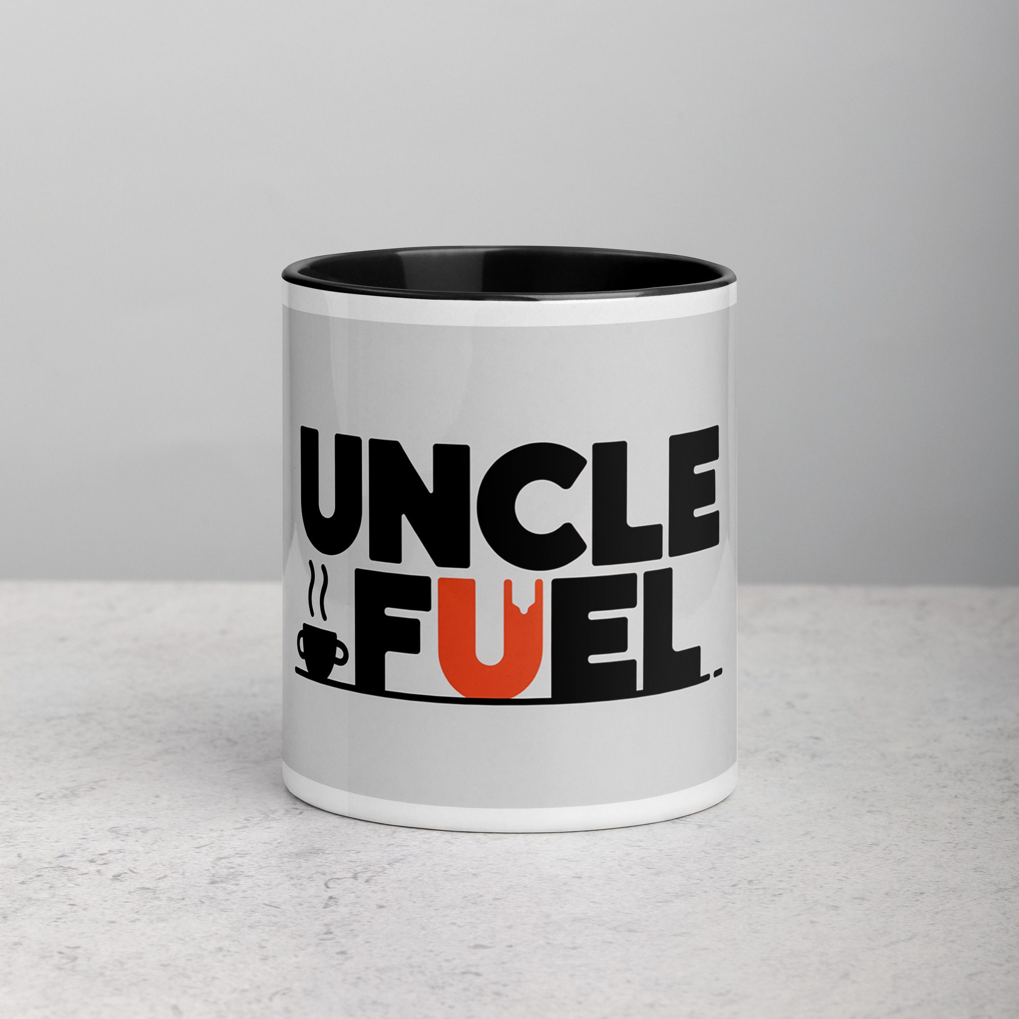 white-ceramic-mug-with-color-inside-black-11-oz-front-673e6892004d7.jpg Uncle Fuel Coffee Mug - Image 1