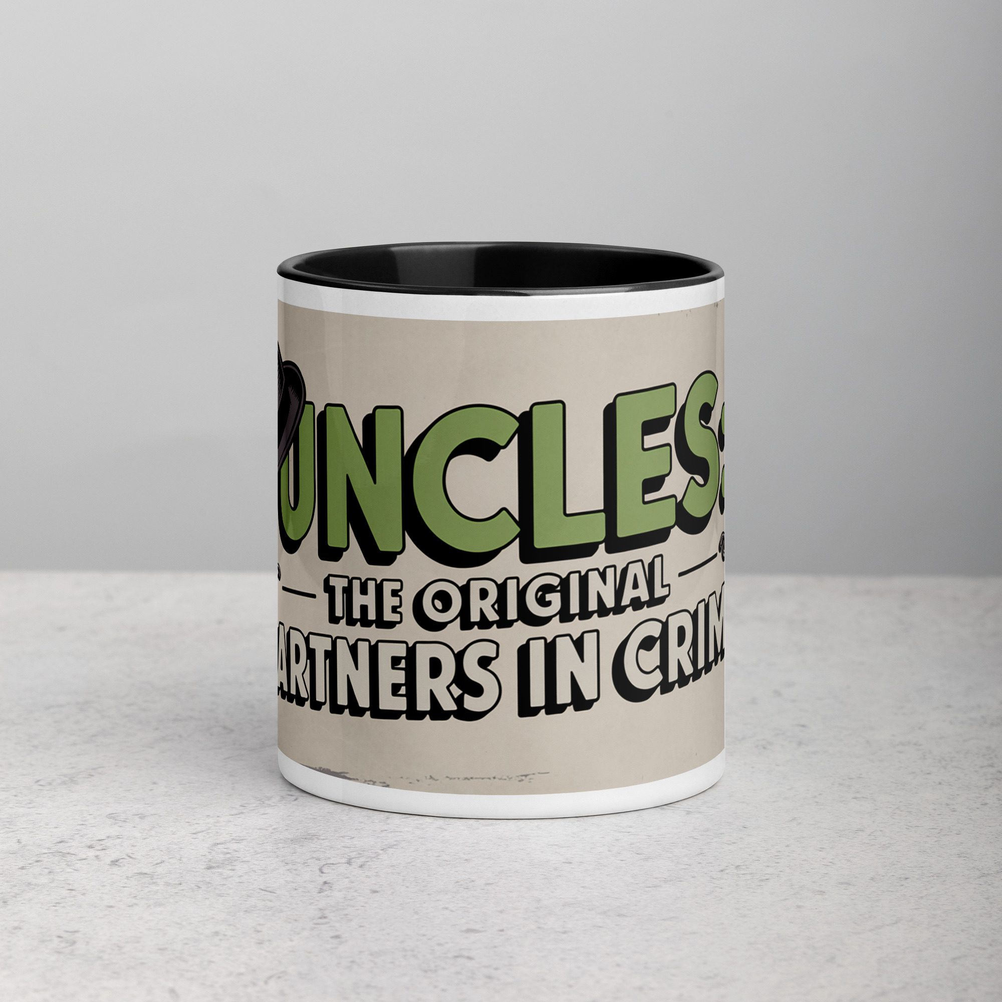 white-ceramic-mug-with-color-inside-black-11-oz-front-673e6b0396a57.jpg Uncles: The Original Partners in Crime Coffee Mug - Image 1