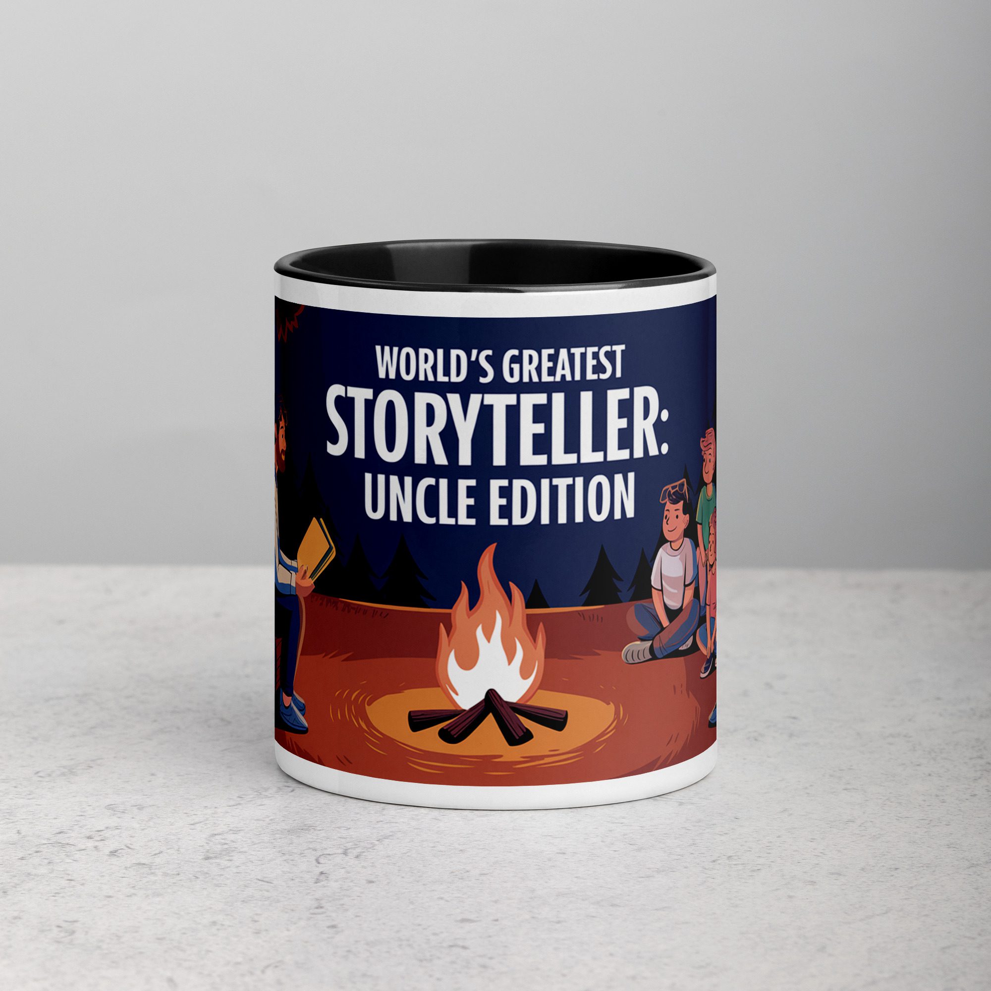 white-ceramic-mug-with-color-inside-black-11-oz-front-673e6cc1ac76d.jpg World’s Greatest Storyteller: Uncle Edition Coffee Mug - Image 1