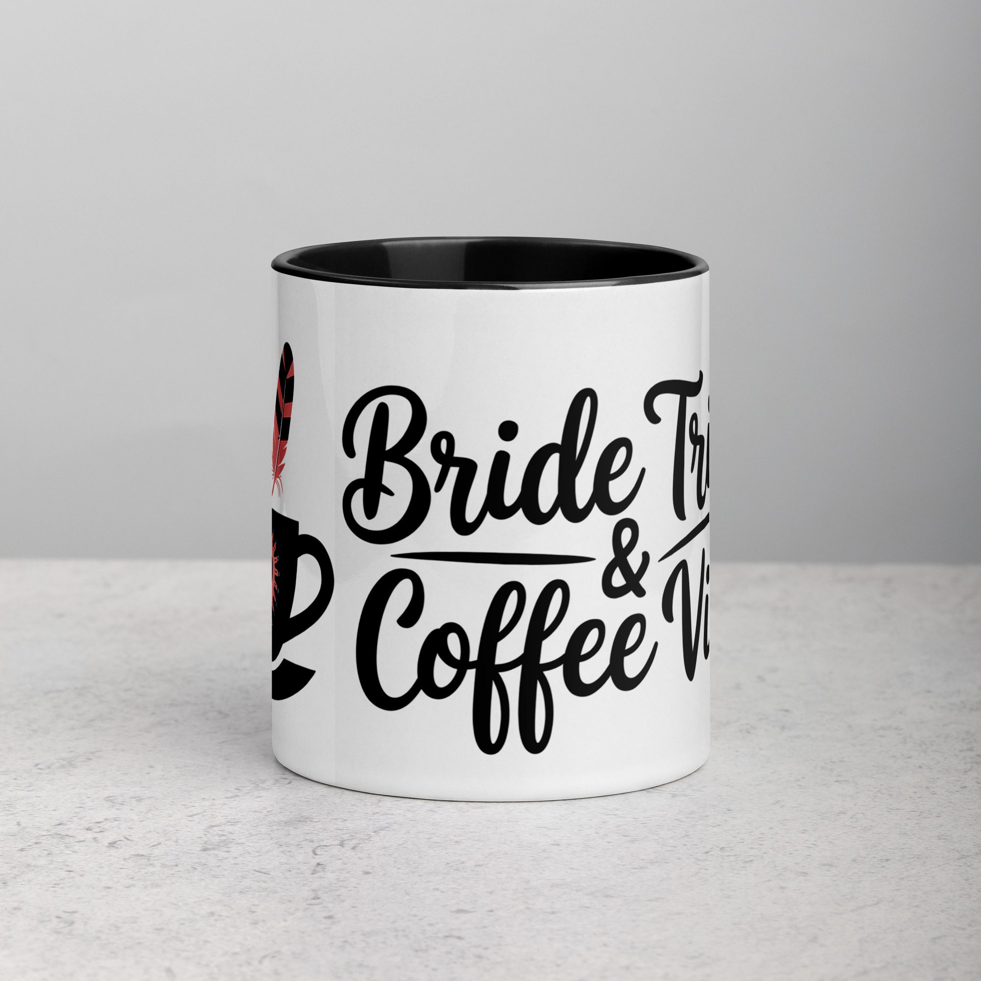 white-ceramic-mug-with-color-inside-black-11-oz-front-673f662d0c204.jpg Bride Tribe & Coffee Vibes Mug - Image 1