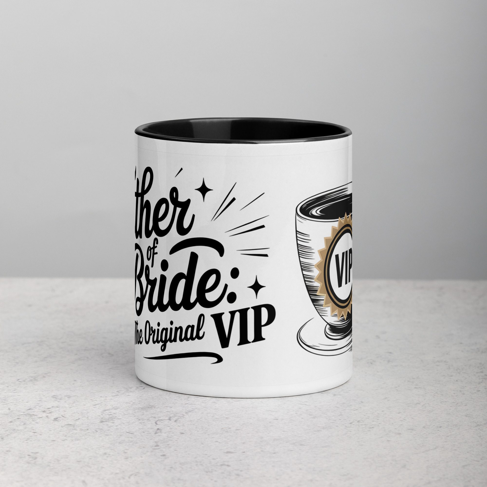 white-ceramic-mug-with-color-inside-black-11-oz-front-673f72714eaed.jpg Father of the Bride: The Original VIP Coffee Mug - Image 1