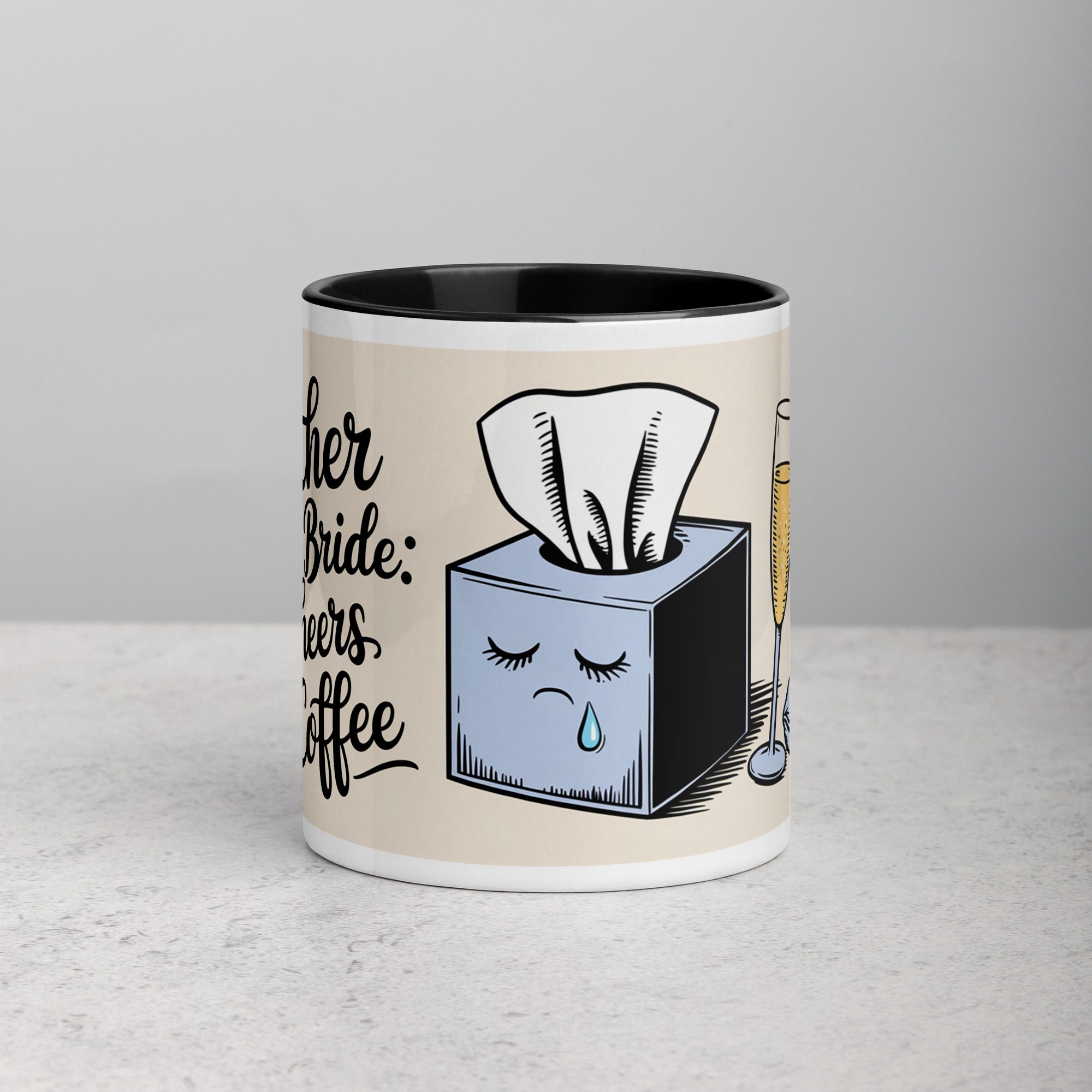 white-ceramic-mug-with-color-inside-black-11-oz-front-673f738cb70a9.jpg Father of the Bride: Tears, Cheers & Coffee Mug - Image 1