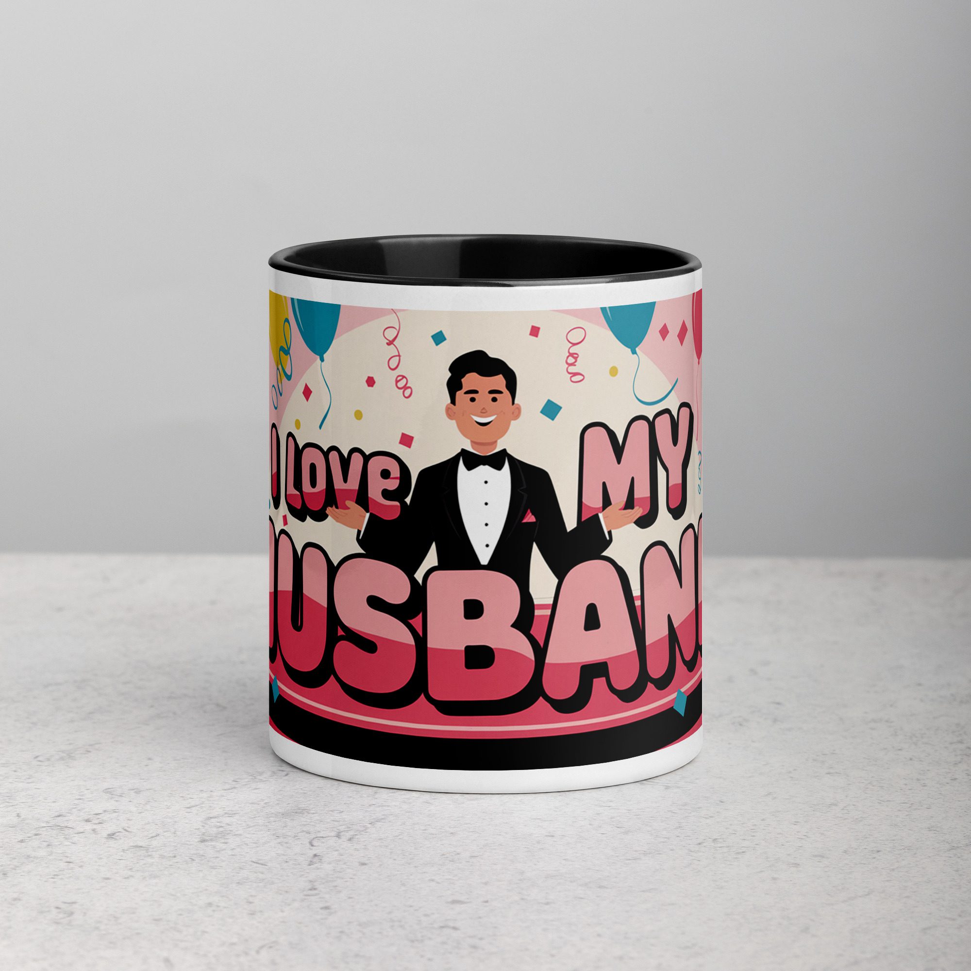 white-ceramic-mug-with-color-inside-black-11-oz-front-673fa5063d35c.jpg I Love My Husband Fun Coffee Mug & Tea Cup - Image 1