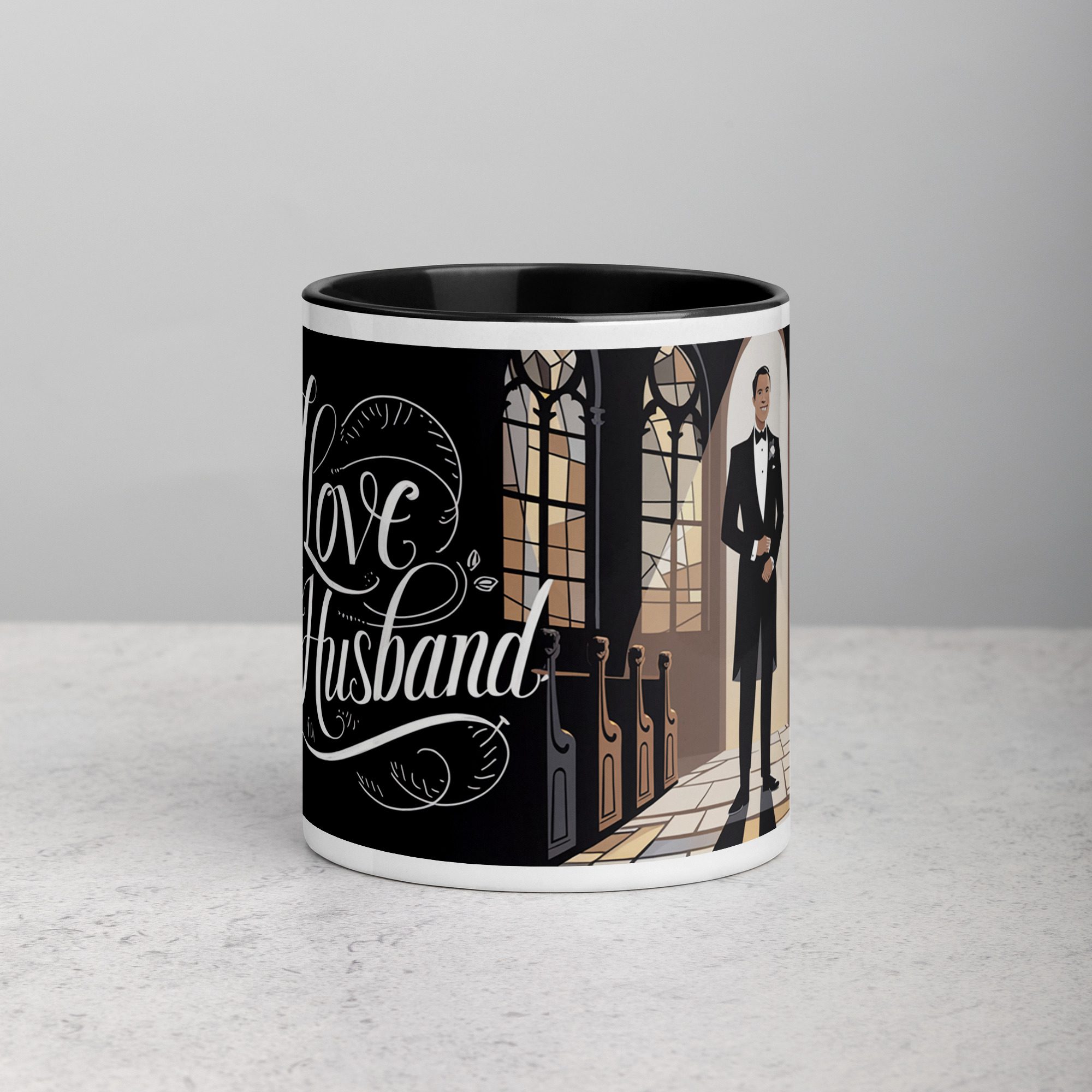 white-ceramic-mug-with-color-inside-black-11-oz-front-673fa59dd3dff.jpg I Love My Husband Sophisticated Coffee Mug & Tea Cup - Image 1