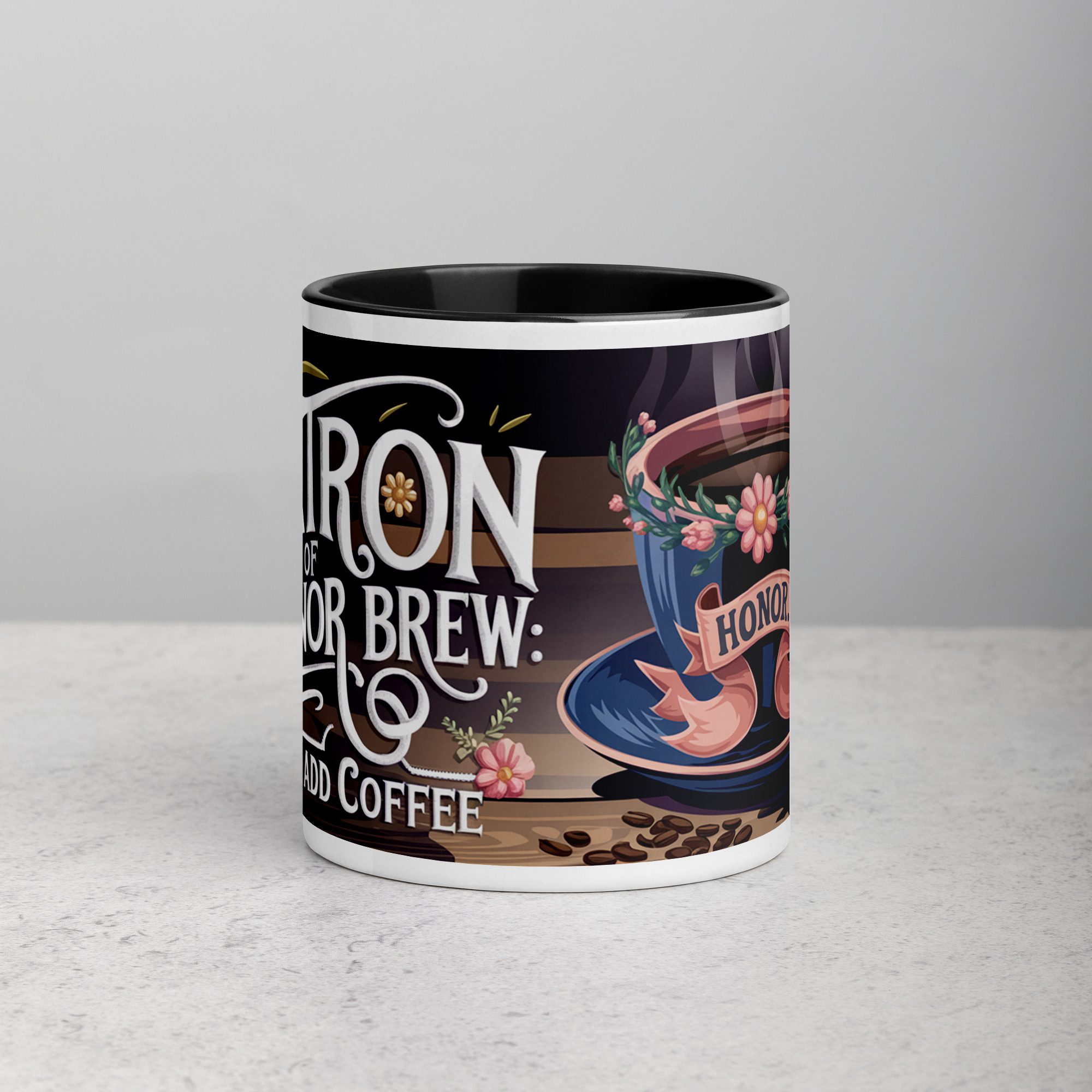 white-ceramic-mug-with-color-inside-black-11-oz-front-673fa7dab770d.jpg Matron of Honor Brew: Just Add Coffee - Image 1