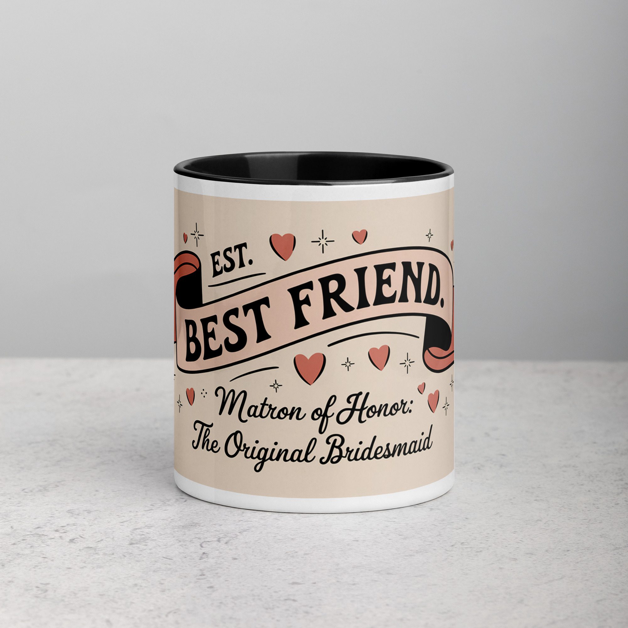 white-ceramic-mug-with-color-inside-black-11-oz-front-673fa86697b27.jpg Matron of Honor: The Original Bridesmaid - Image 1