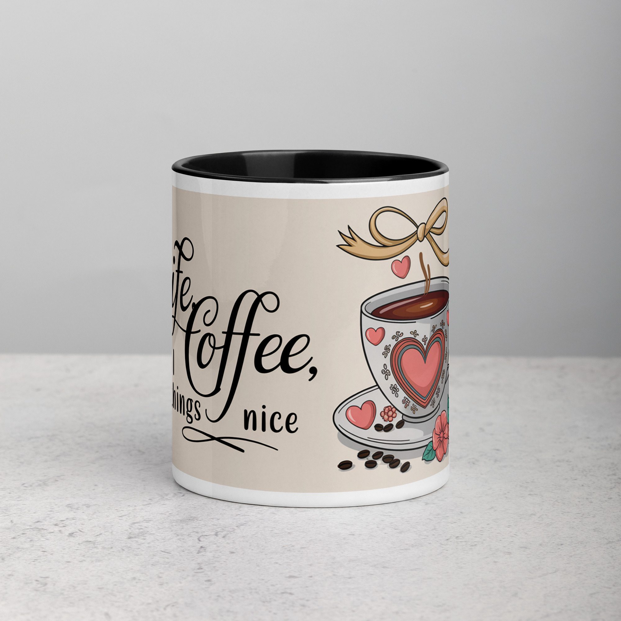 white-ceramic-mug-with-color-inside-black-11-oz-front-673fae22329c0.jpg Wife, Coffee, & All Things Nice - Image 1