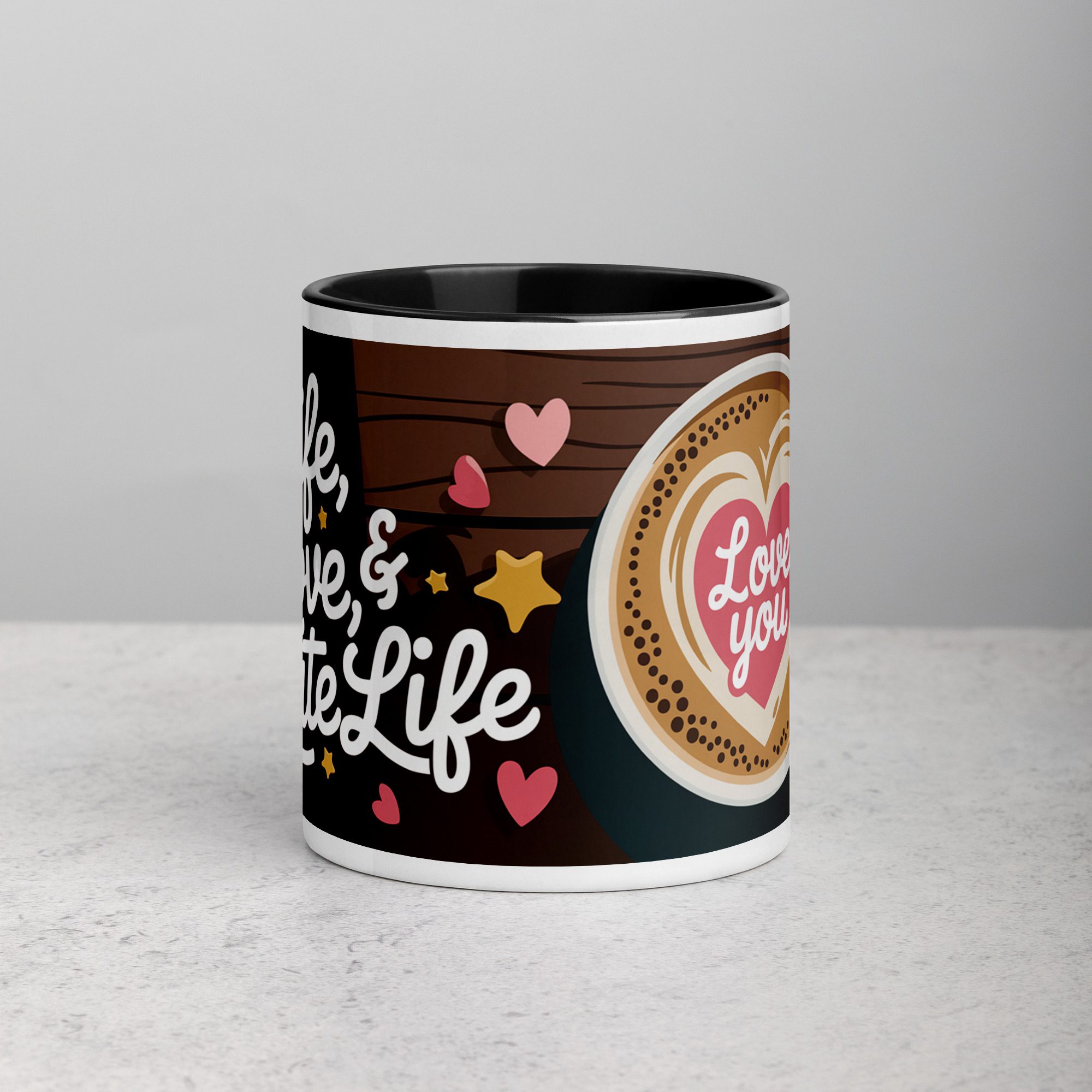 white-ceramic-mug-with-color-inside-black-11-oz-front-673fb1f1bf115.jpg Wife, Love, & Latte Life - Image 1