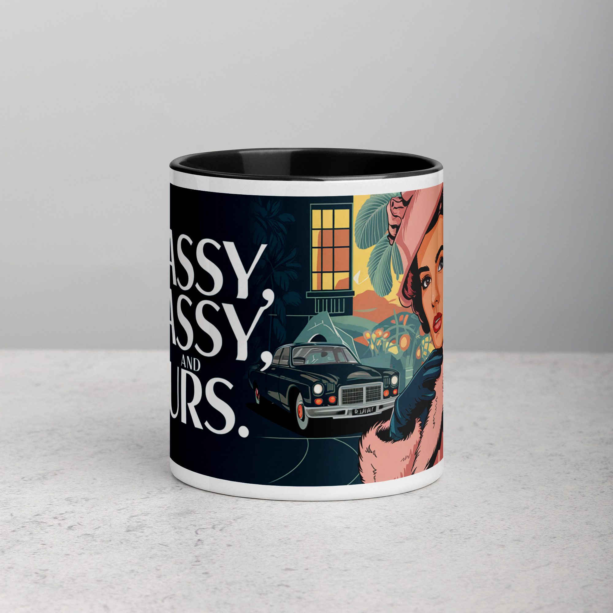 white-ceramic-mug-with-color-inside-black-11-oz-front-6740a33b3f9d4.jpg Classy, Sassy & Yours Coffee Mug - Image 1
