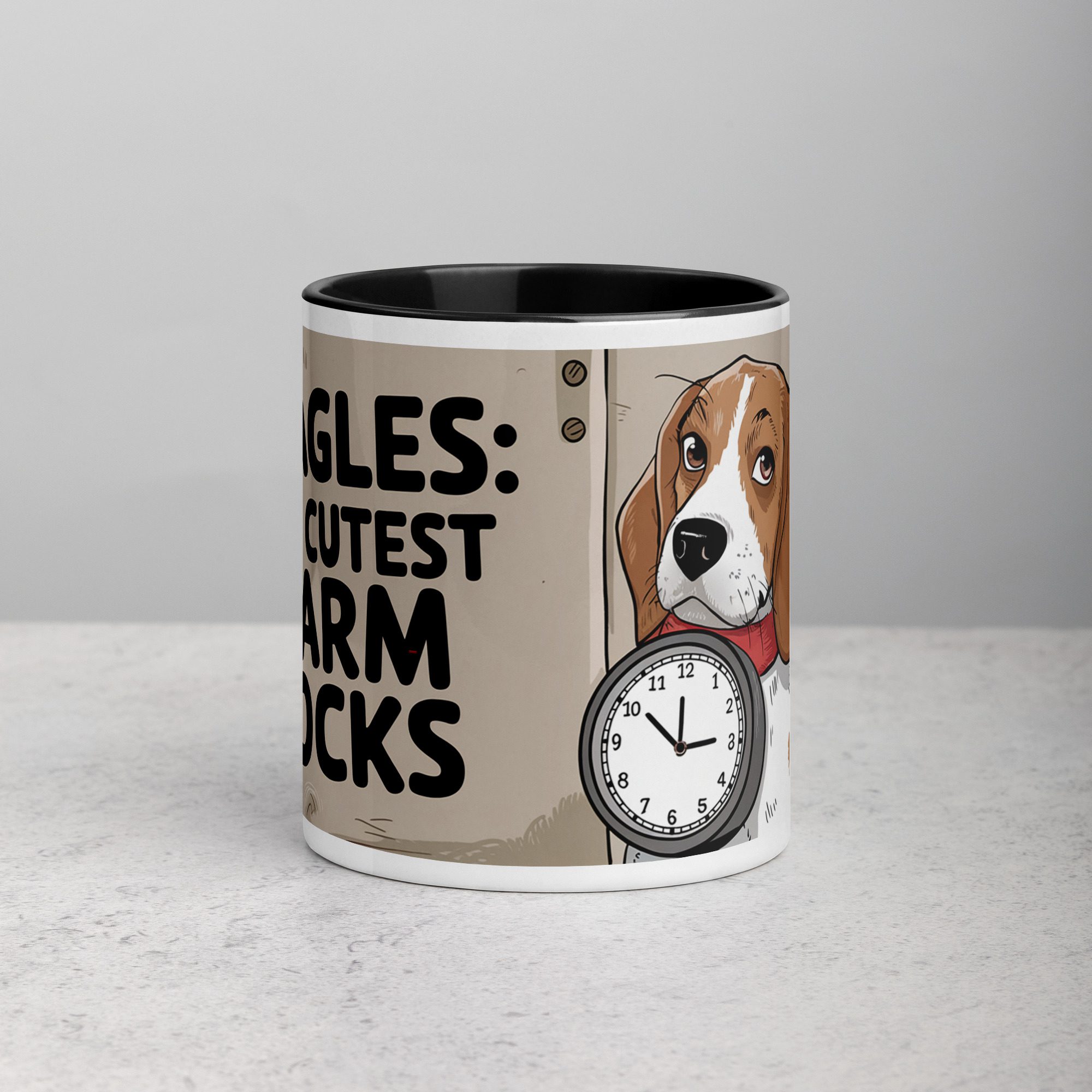 white-ceramic-mug-with-color-inside-black-11-oz-front-67456a9e247bf.jpg Beagles: The Cutest Alarm Clocks Coffee Mug - Image 1