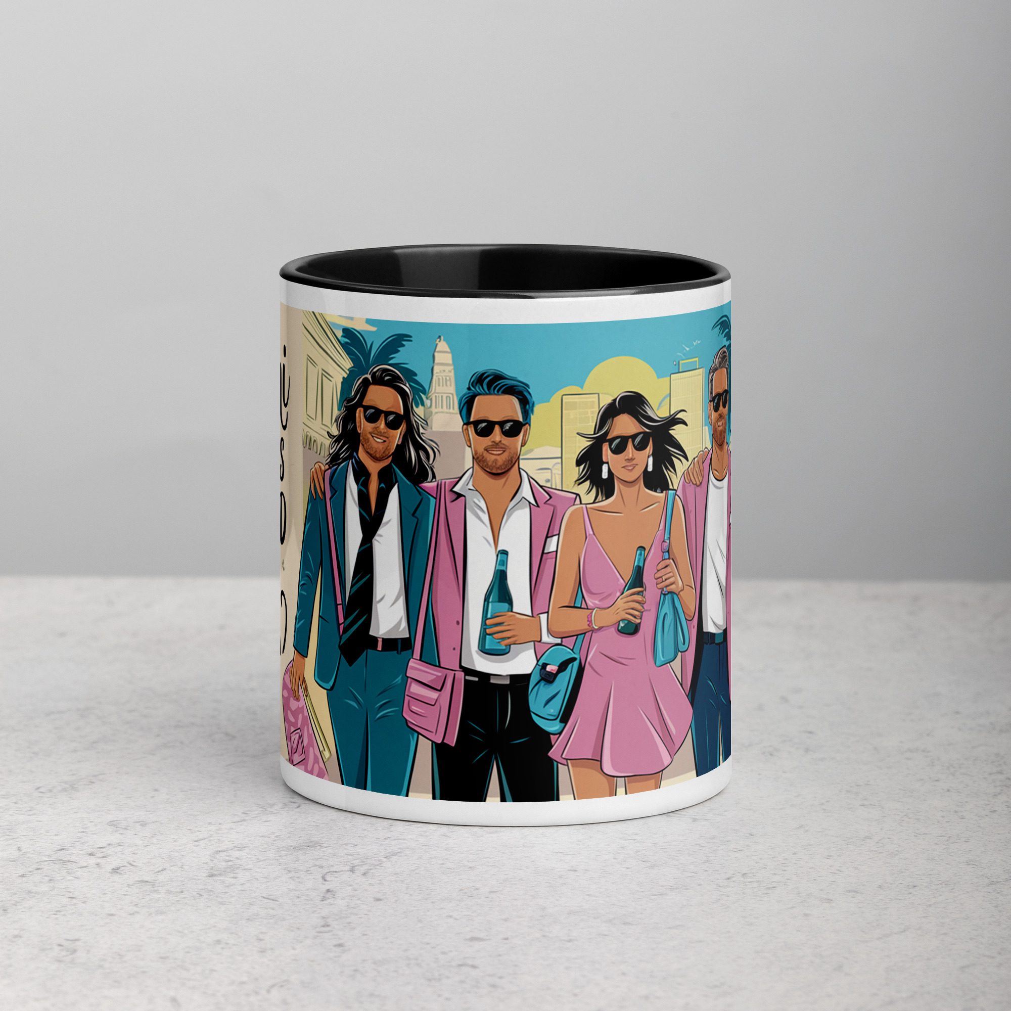 white-ceramic-mug-with-color-inside-black-11-oz-front-674715c9d7ee3.jpg Miami Is Always a Good Idea Coffee Mug & Tea Cup - Image 1