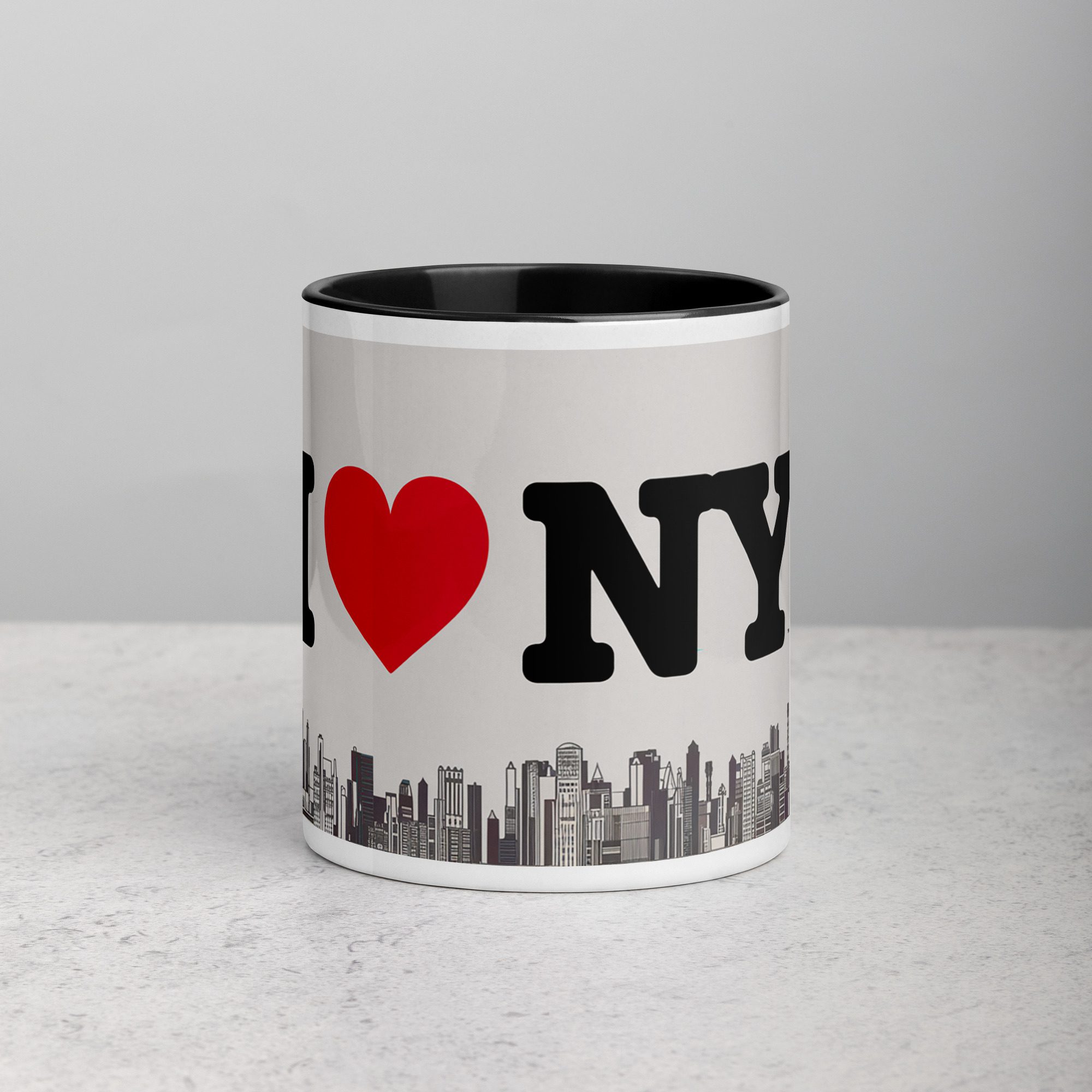 white-ceramic-mug-with-color-inside-black-11-oz-front-674716f260859.jpg I ❤️ NY Coffee Mug & Tea Cup - Image 1