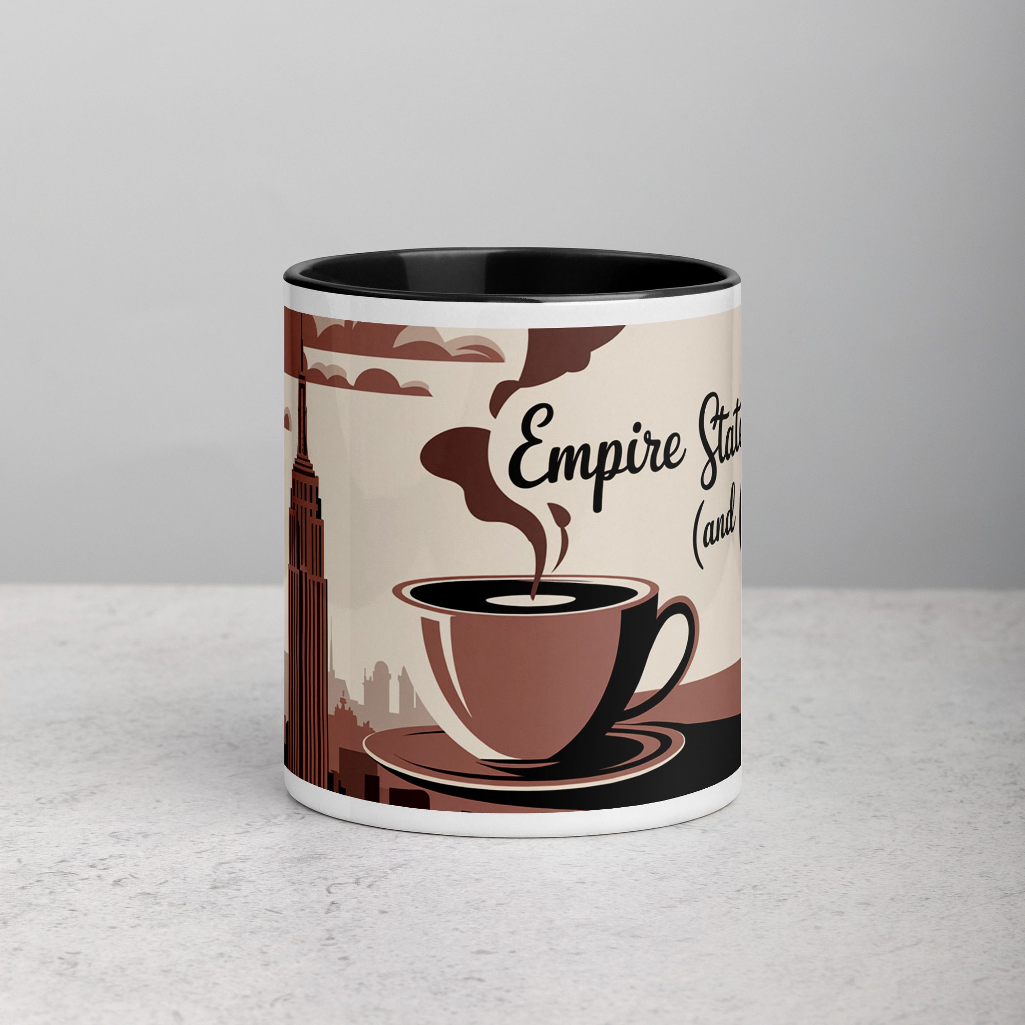 white-ceramic-mug-with-color-inside-black-11-oz-front-674717671d4be.jpg Empire State of Mind (and Coffee) Mug - Image 1
