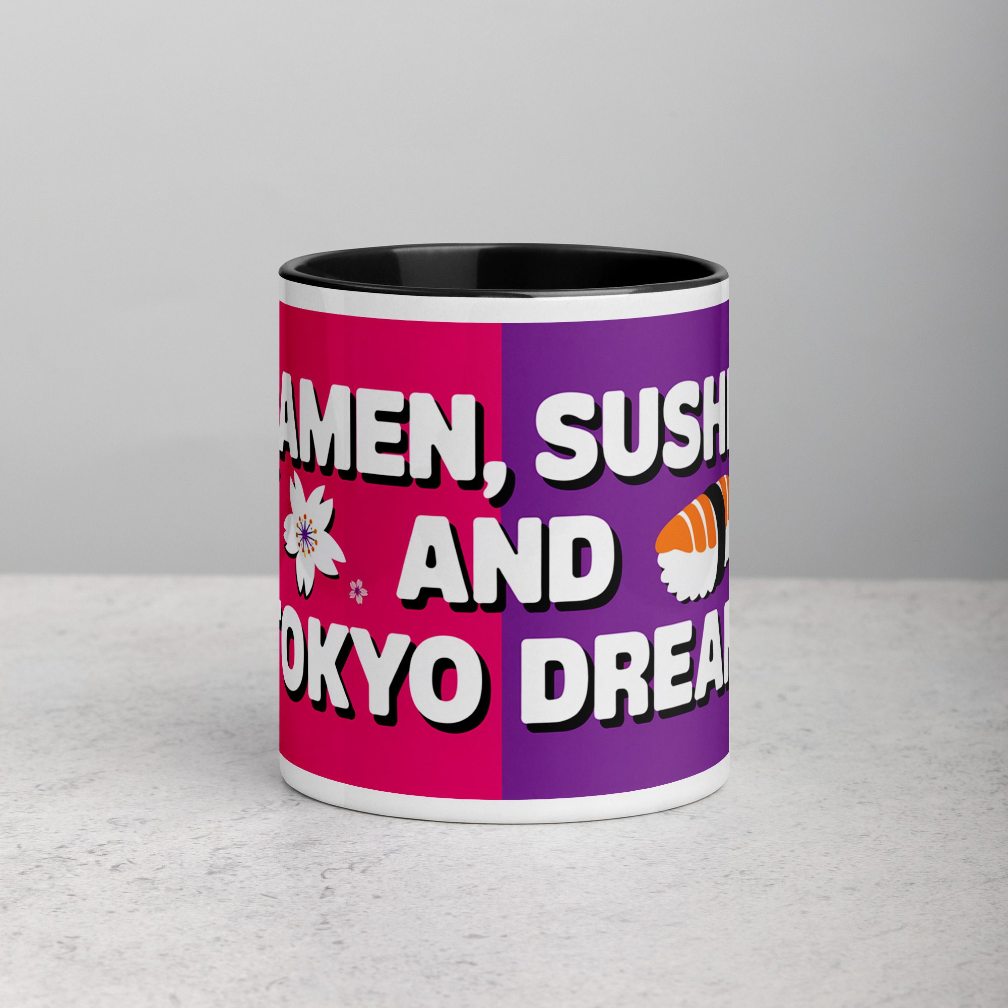 white-ceramic-mug-with-color-inside-black-11-oz-front-6747b532127f0.jpg Ramen, Sushi, and Tokyo Dreams Coffee Mug - Image 1