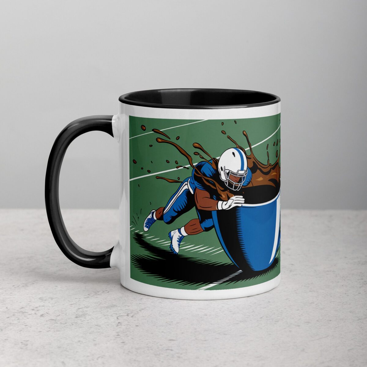 Tackle the Day with Coffee Football Mug - Image 2