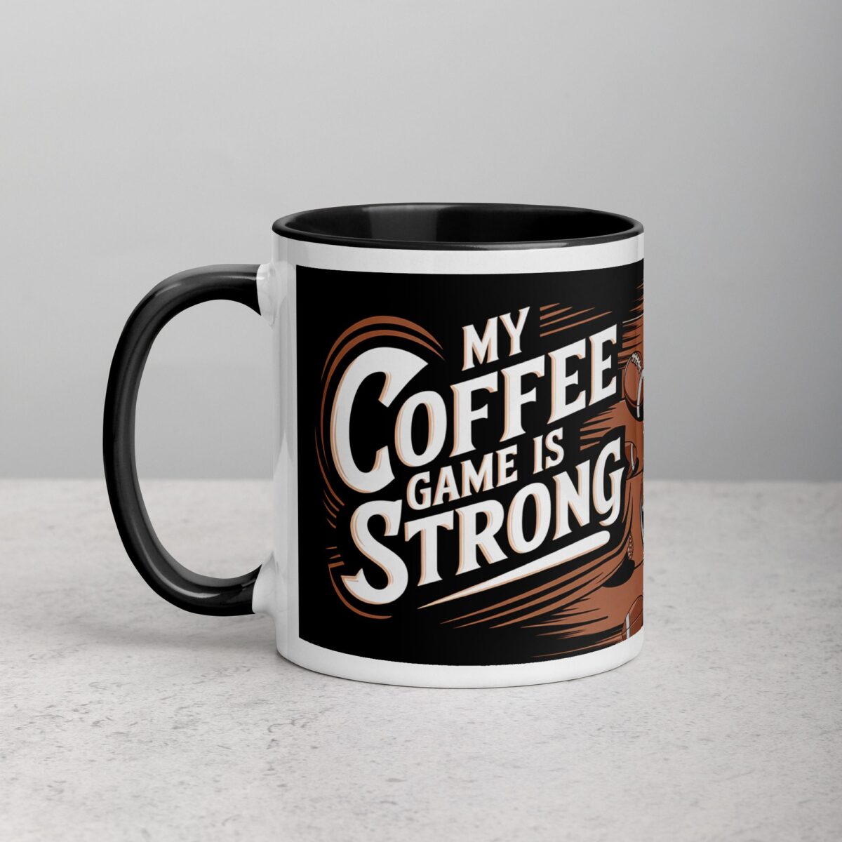 My Coffee Game is Strong Football Mug - Image 2