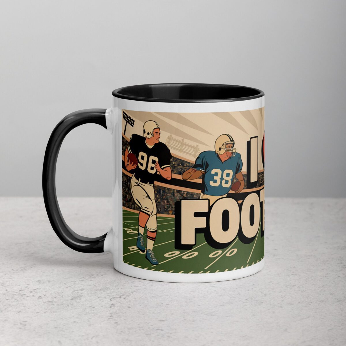 I Love Football Retro Coffee Mug & Tea Cup - Image 2