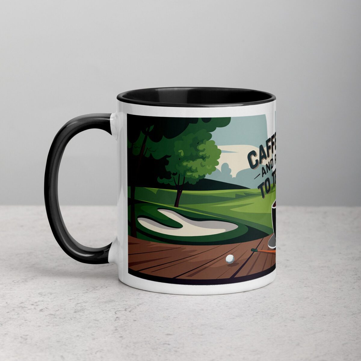 Caffeinated and Ready to Tee Off Golf Mug - Image 2