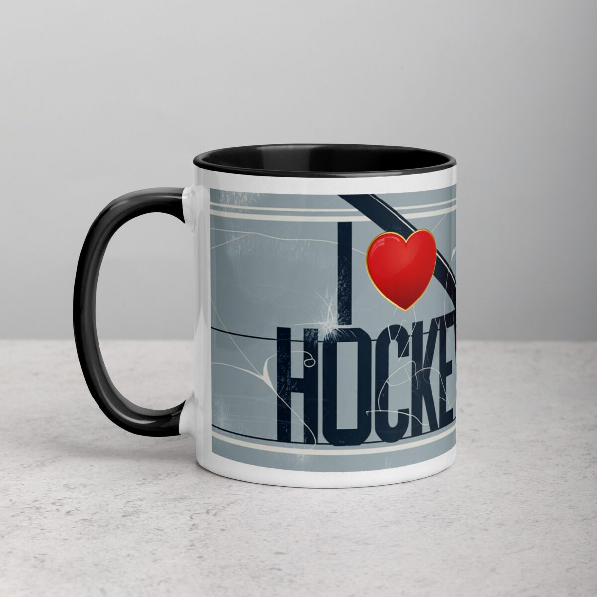 I Love Hockey Elegant Hockey Coffee Cup - Image 2