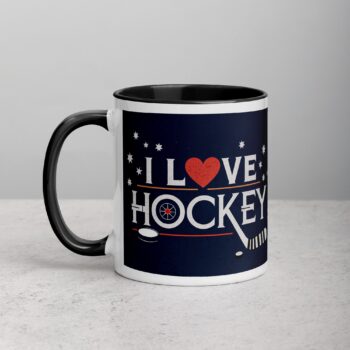 I Love Hockey Sophisticated Hockey Coffee Cup